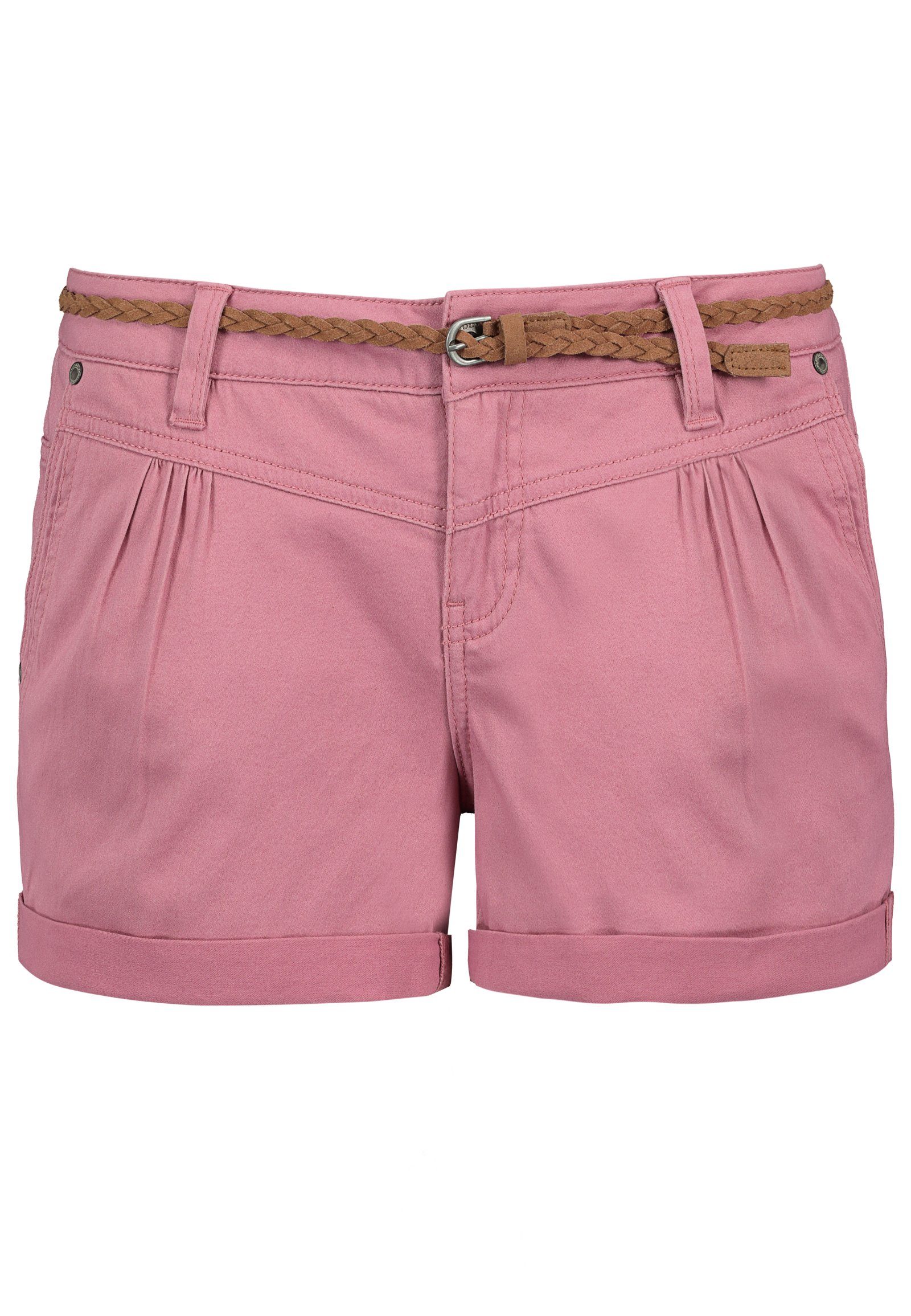 SUBLEVEL Chinoshorts Damen Stretch-Shorts mit Flechtgürtel Sommerhose, Bermudashorts, kurze Chinohose – Bild 4 von 5