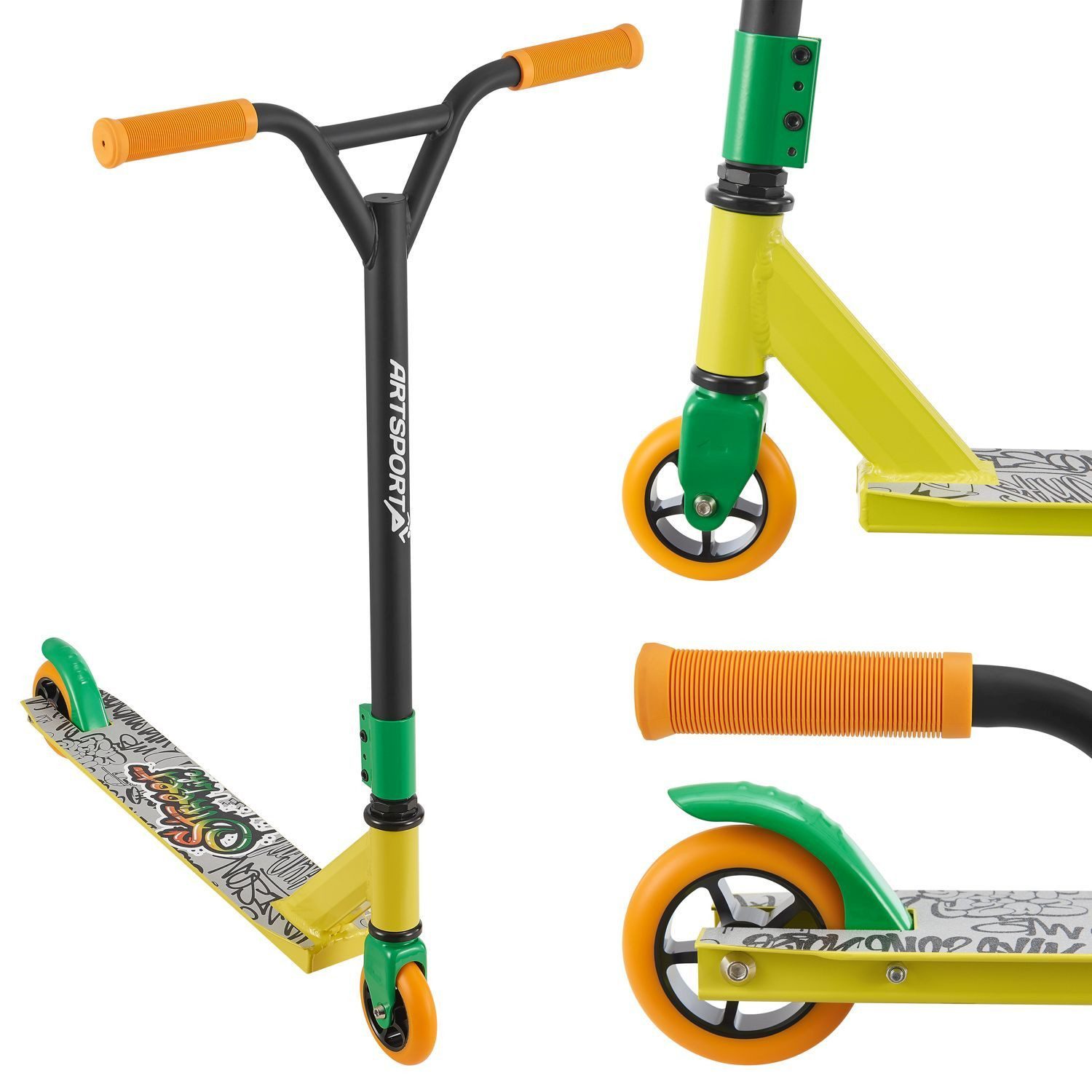 ArtSport Stuntscooter Street Life, Alu Core, 360°-Lenker mit TPR-Grips, stabil und leicht