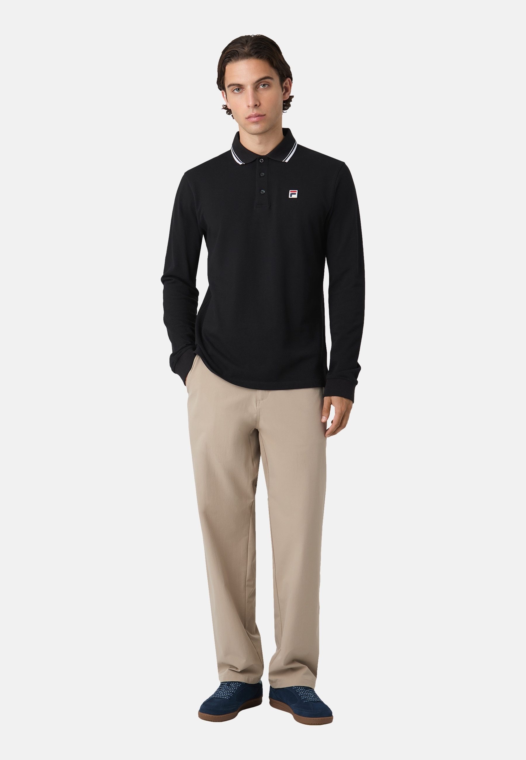 Fila Poloshirt Poloshirt BIELLA Langarmshirt mit Polokragen (1-tlg., 1)