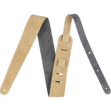 Fender Gitarrengurt, 2" Reversible Suede Strap Gray/Tan - Gitarrengurt