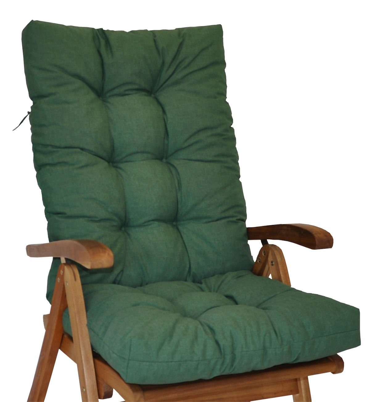 Rattani Hochlehnerauflage Hochlehner Auflage Sylva Hochlehner Auflage Gr. 120 x 50 cm dunkelgrün, Material Uni Living dunkelgrün