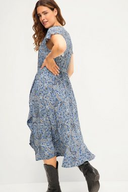 Studio Untold Sommerkleid Midikleid A-Line Paisley Print V-Ausschnitt