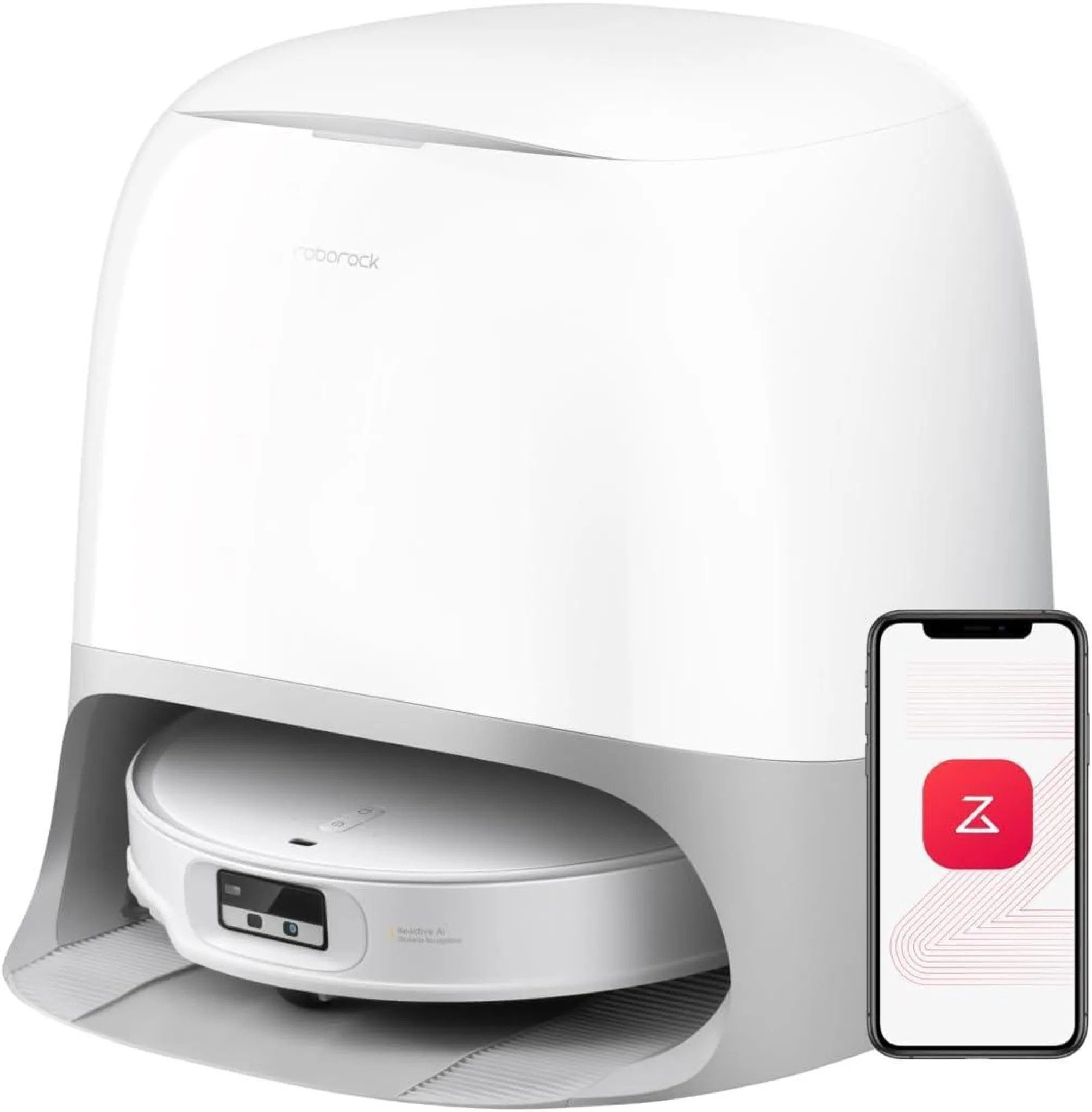 Roborock Saugroboter Qrevo CurvX mit Wischfunktion&anhebbarem Wischmopp, 22000Pa, 60 W, Reactive Al-Hinderniserkennung, 7,98 Ultra Slim, Dual Anti-Tangle-System