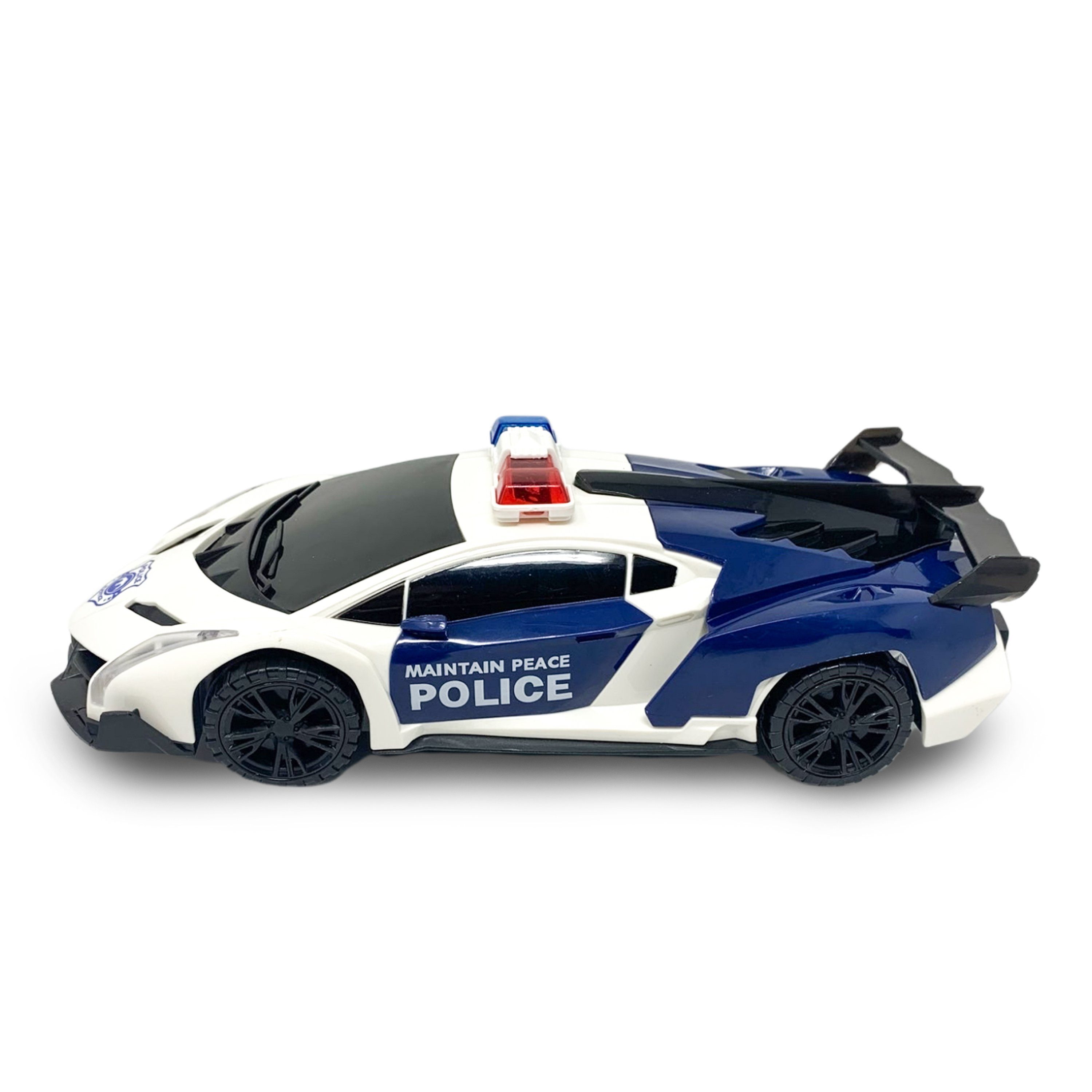 Kinderspielzeug Spielzeug Polizei Car Auto Selbstfahrend mit LED Licht Fahrzeug 