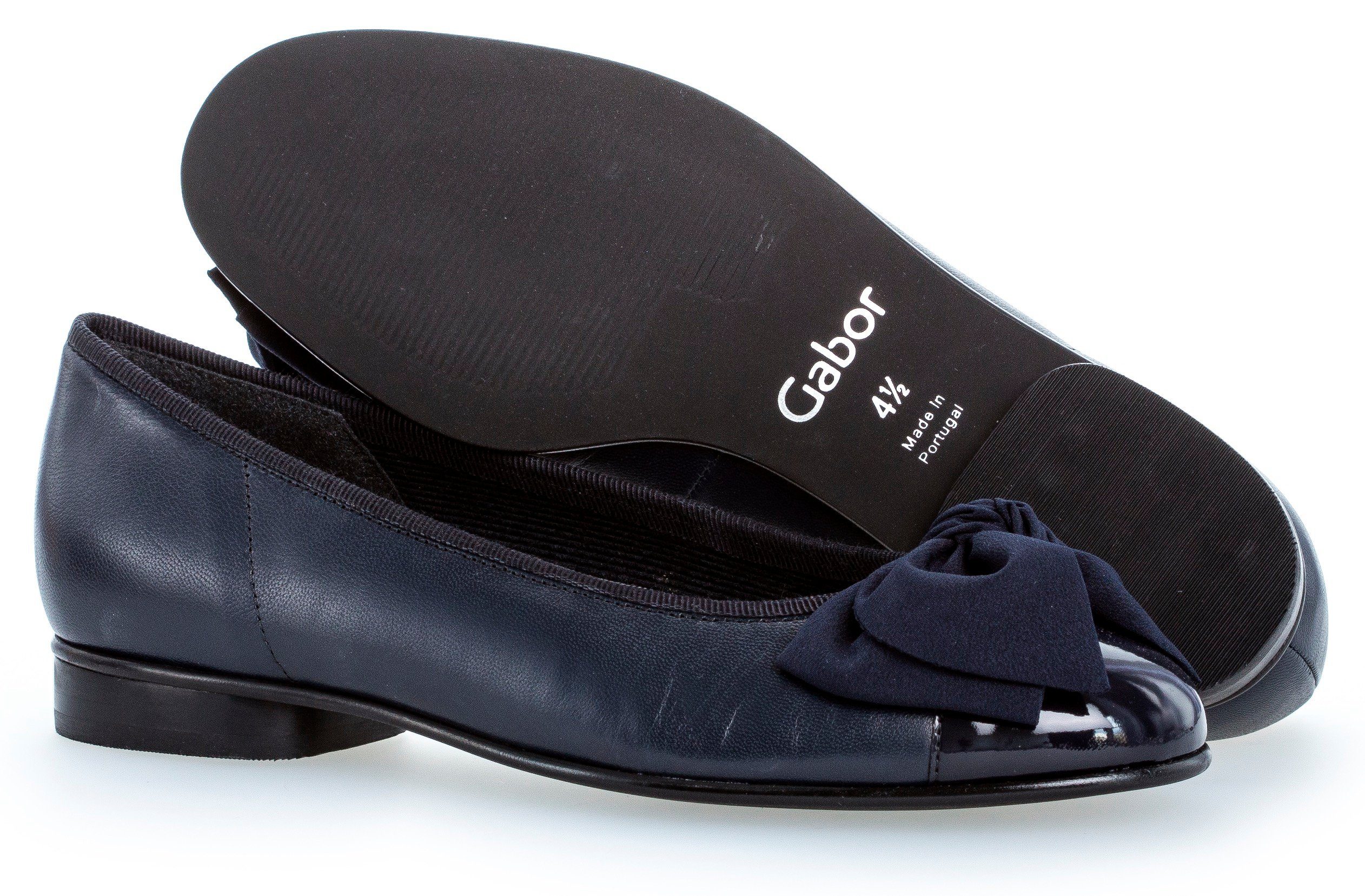 Gabor Ballerina Flats, Kitten Heel, Festliche Schuhe mit aufwendiger Schleife