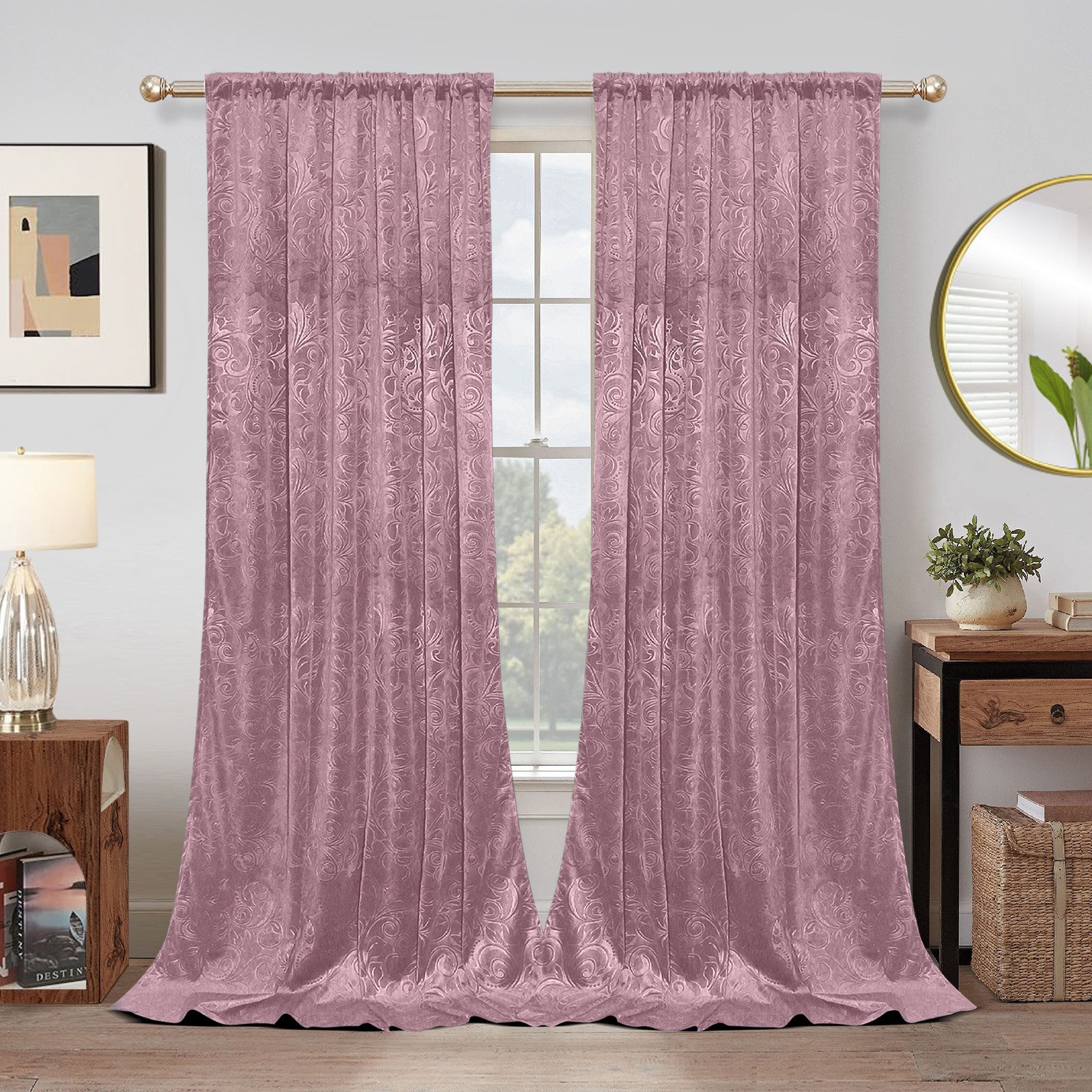 Jibenhome Vorhang Gardinen Blickdicht Vorhang Samt (2 St), abdunkelnd, Ther günstig online kaufen