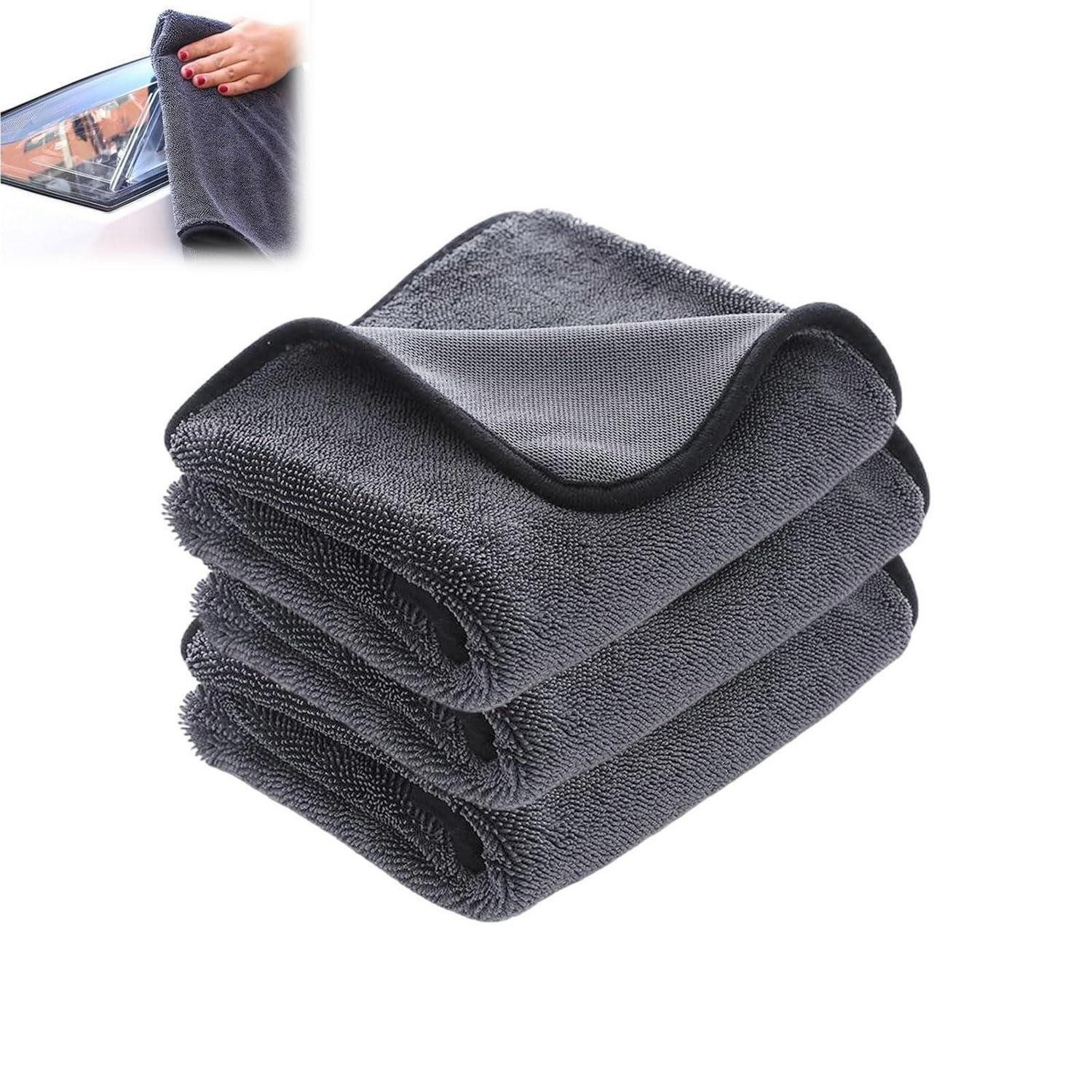LuxusKollektion Trockentuch Mikrofaser 3er Auto Motorrad Dusche Wundertuch 40*40cm Mikrofasertuch