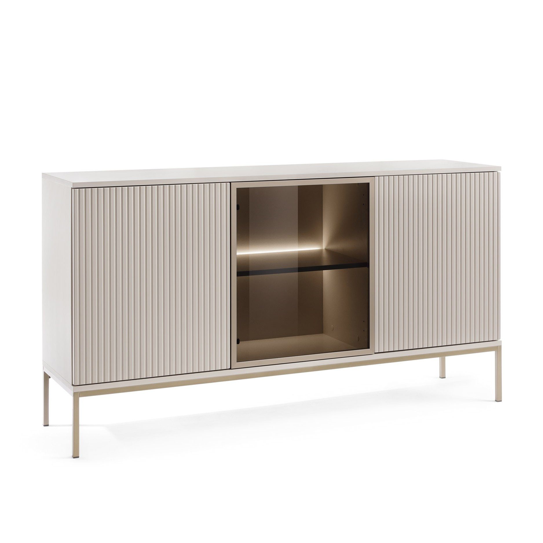 Masseno Kommode SENTIERO 154 cm Sideboard mit 3 Türen Kaschmir