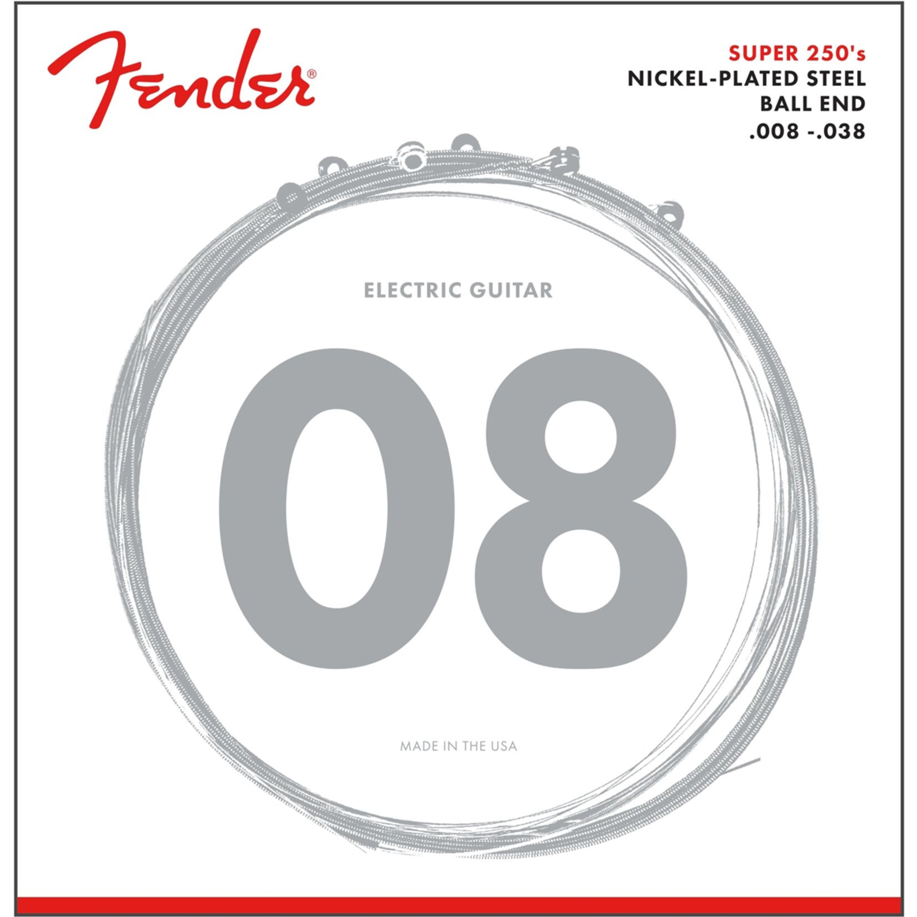 Fender Saiten, E-Gitarren Saiten Super 250XS 8-38 Nickel Plated Steel -