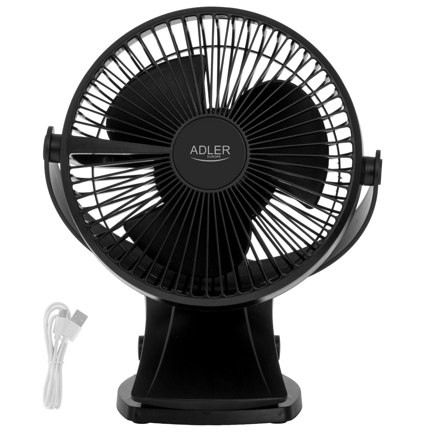 Adler Akku-Ventilator Adler AD 7342 black Akku-Ventilator mit Clip