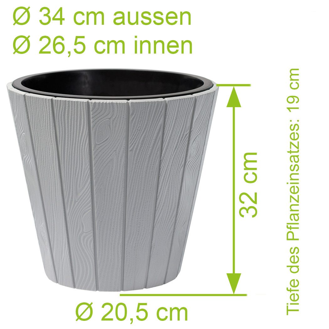 KAGM Pflanzkübel Blumenkübel Blumentopf in Holzoptik günstig online kaufen