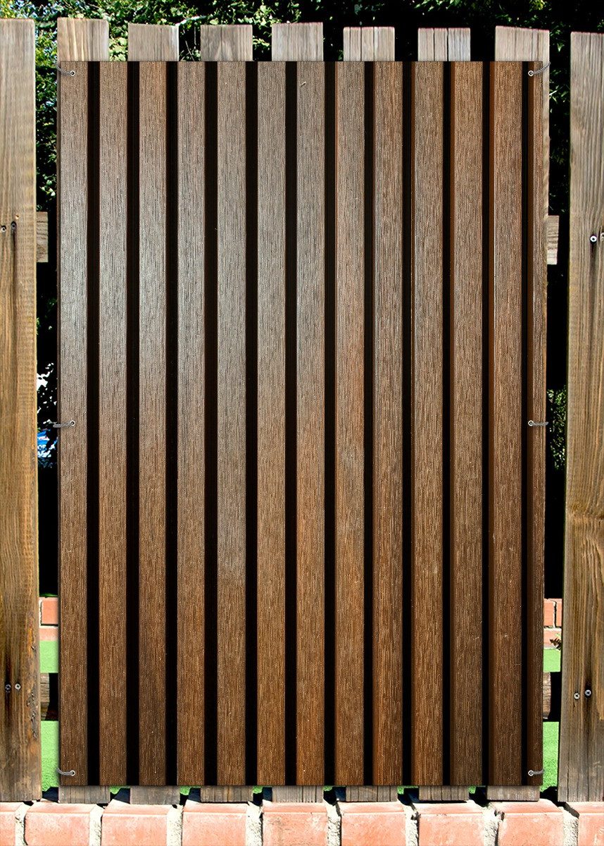 Wallario Sichtschutzzaunmatten Holzlamellen in Braun