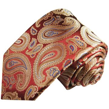 Paul Malone Krawatte Herren Seidenkrawatte mit Tuch modern paisley brokat 100% Seide (Set, 2-St., Krawatte mit Einstecktuch) Breit (8cm), rot beige blau 2066