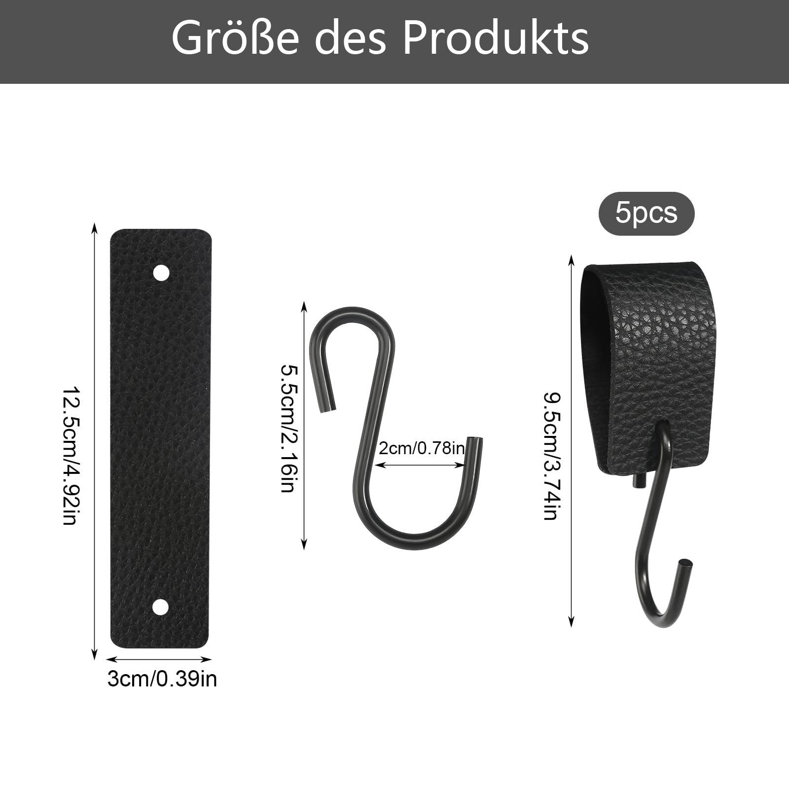 Coonoor S-Haken mit Lederschlaufe, 5 Stück günstig online kaufen