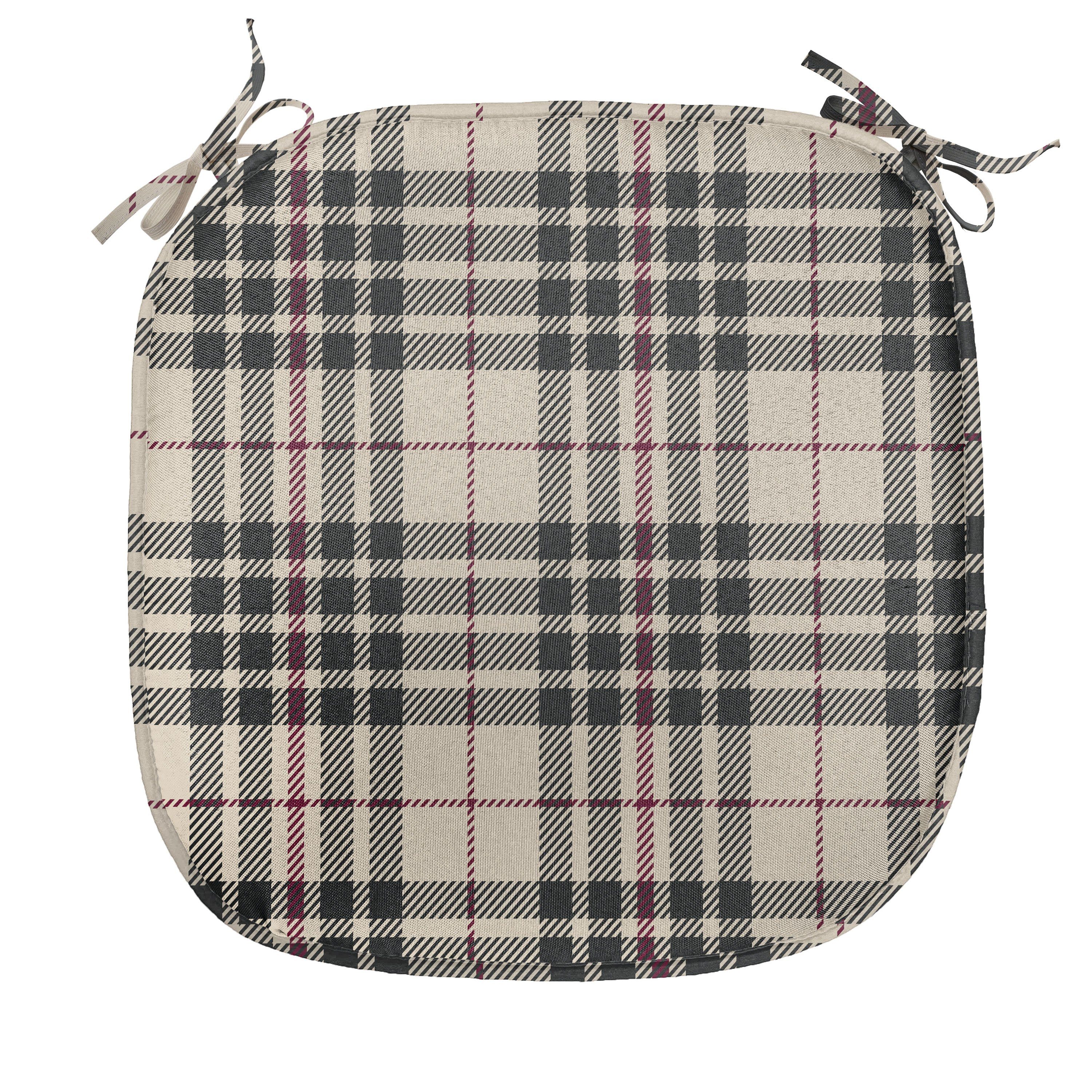 Abakuhaus Подушка для стула Dekoratives wasserfestes Kissen mit Riemen für Küchensitze, Kariert Tartan britische Heraldik