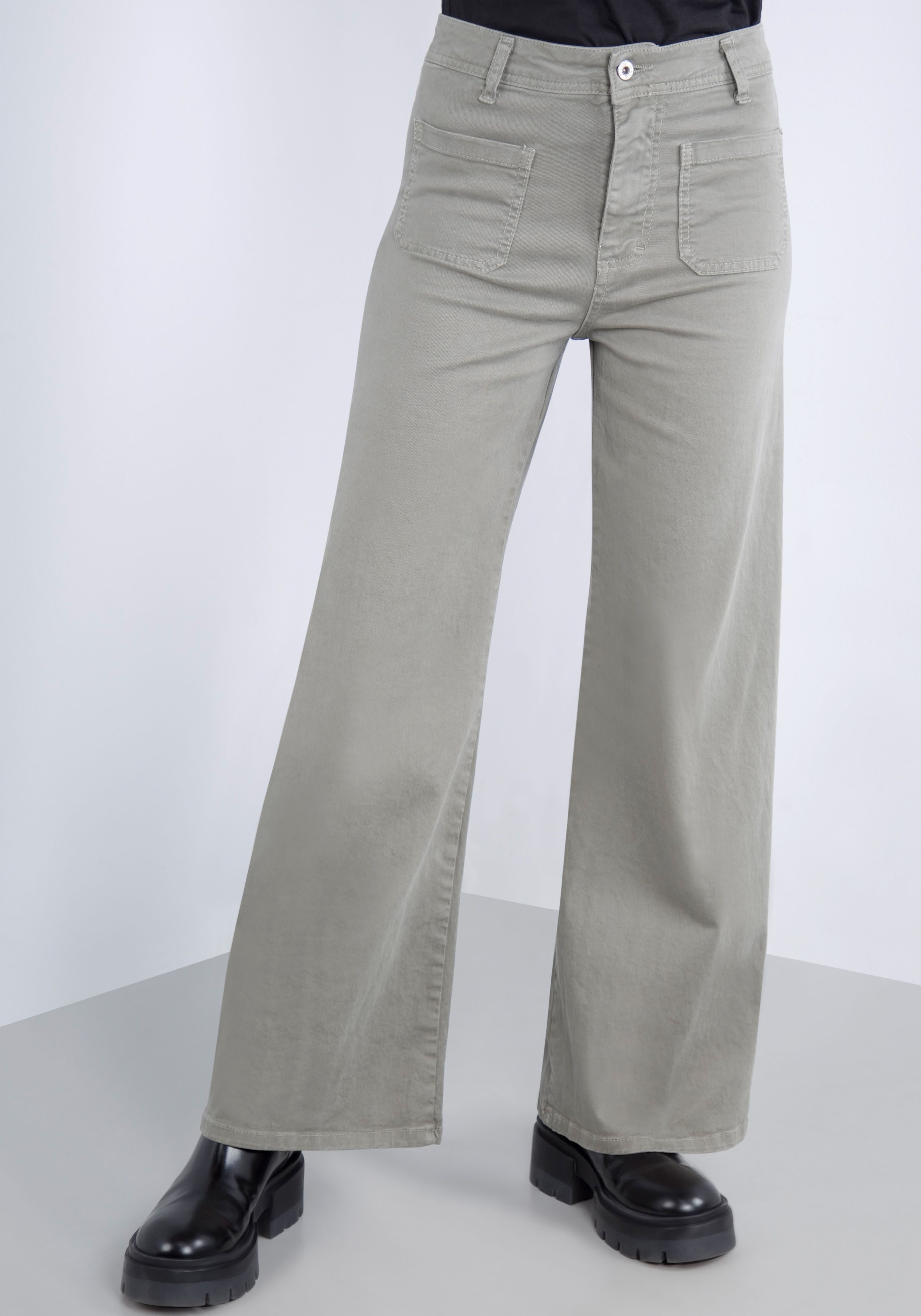 Please Jeans Schlaghose aus hochwertigem Baumwollmix günstig online kaufen