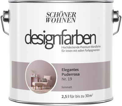 SCHÖNER WOHNEN-Kollektion Wandfarbe »Designfarben«, 2,5 Liter, Elegantes Puderrosa Nr. 19, hochdeckende Premium-Wandfarbe
