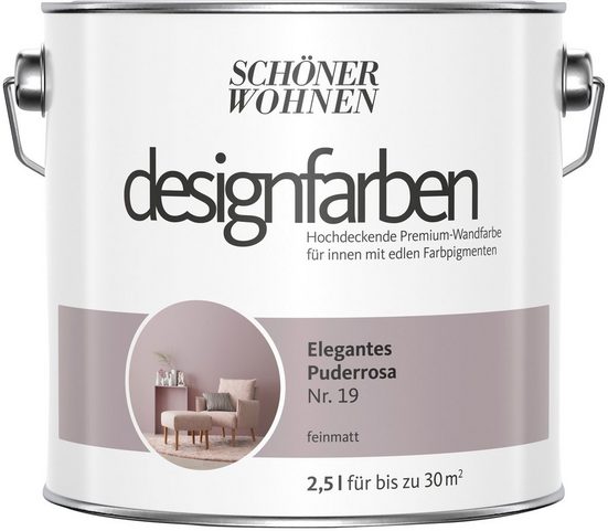 SCHÖNER WOHNEN-Kollektion Wandfarbe »Designfarben«, elegantes Puderrosa Nr. 19, feinmatt 2,5 l