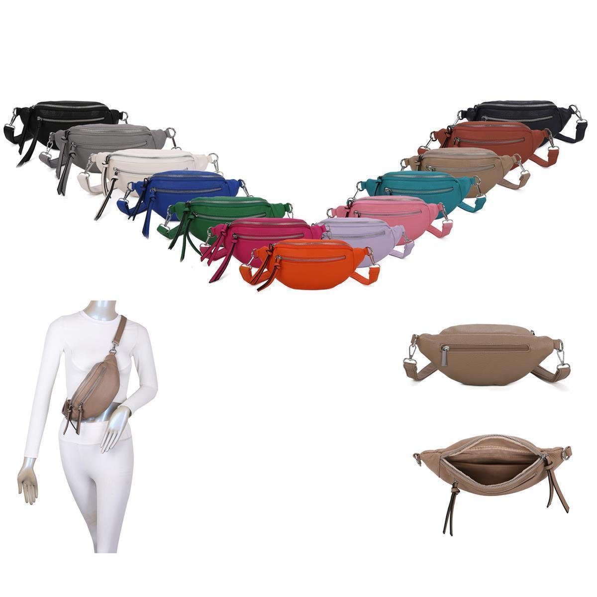 ITALYSHOP24 Bauchtasche Damen CrossBody Bag Gürteltasche günstig online kaufen