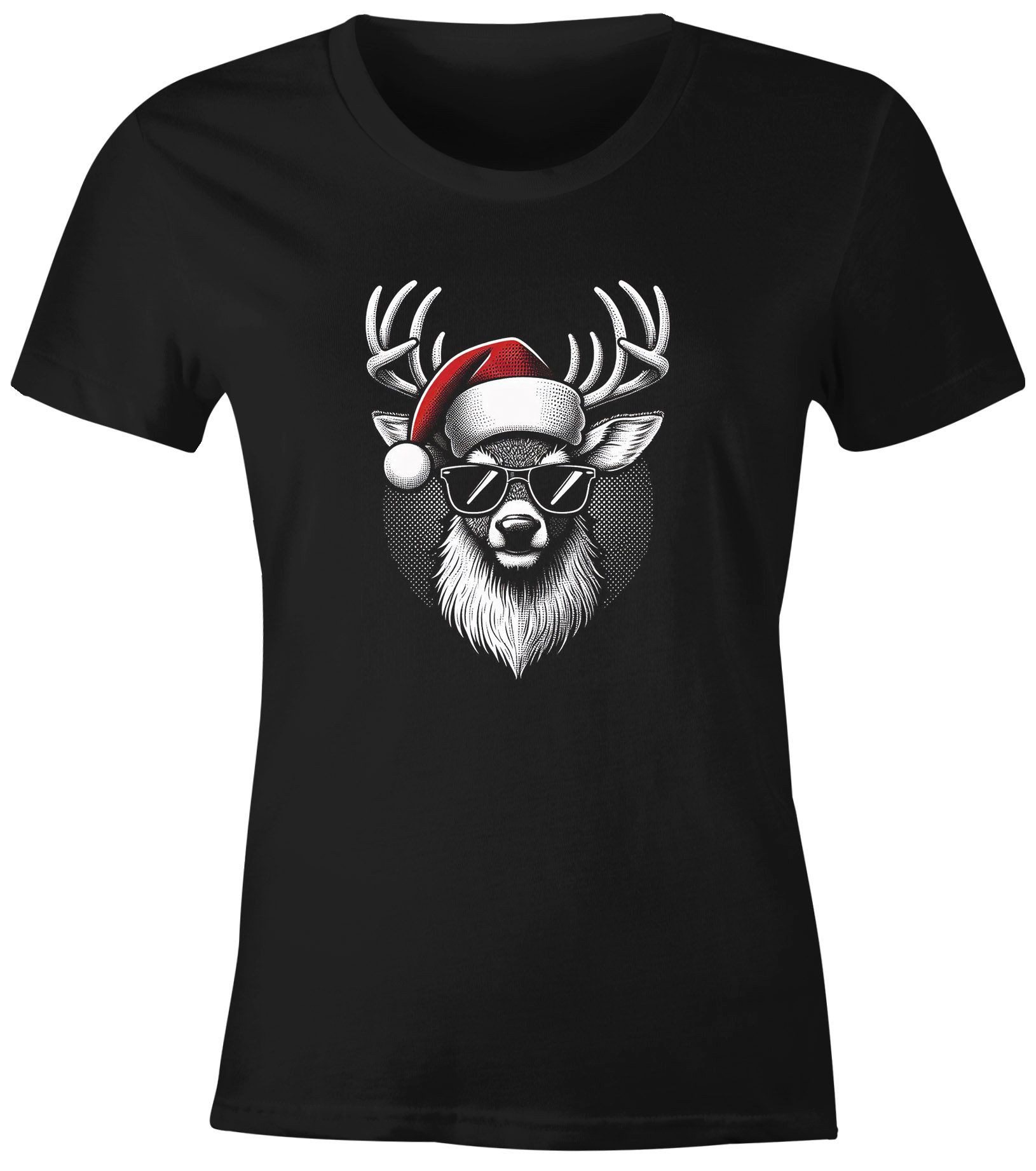 MoonWorks Print-Shirt Weihnachtsshirt Damen Hirsch Rentier günstig online kaufen