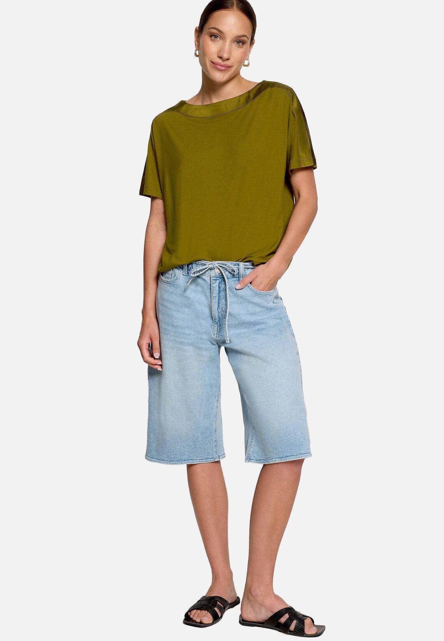 Zero T-Shirt Damen mit U-Boot-Ausschnitt (1-tlg) Material
