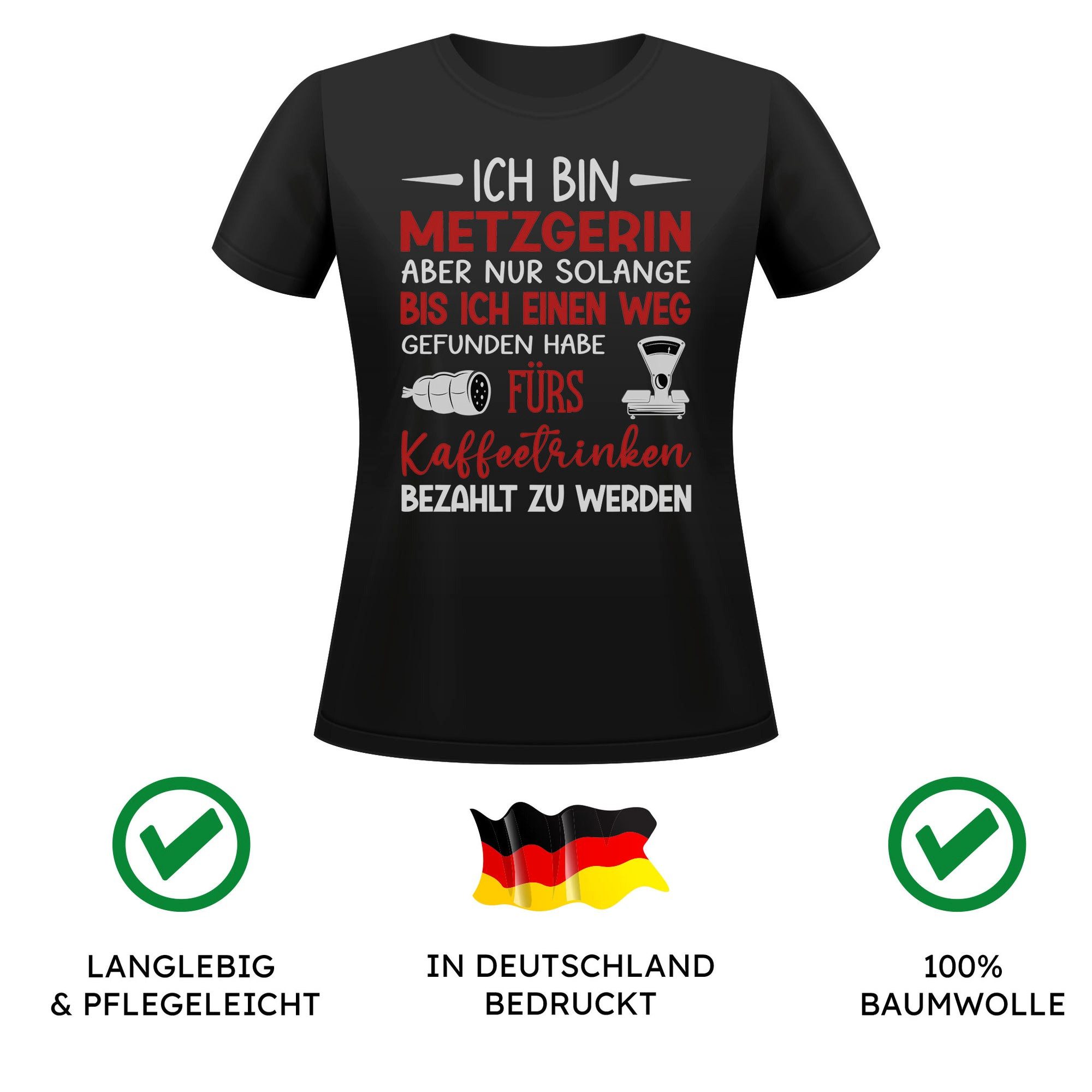 22Feels T-Shirt Metzgerin Geschenk Frauen Spruch Beruf Ausbildung Abschluss IN DEUTSCHLAND BEDRUCKT