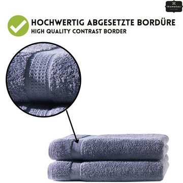 Hometex Premium Textiles Handtuch in Premium Qualität 500 g/m², Feinster Frottier-Stoff 100% Baumwolle, 8x Gästetuch, Kuschelig weich, saugfähig, Extra schwere, flauschige Hotel-Qualität