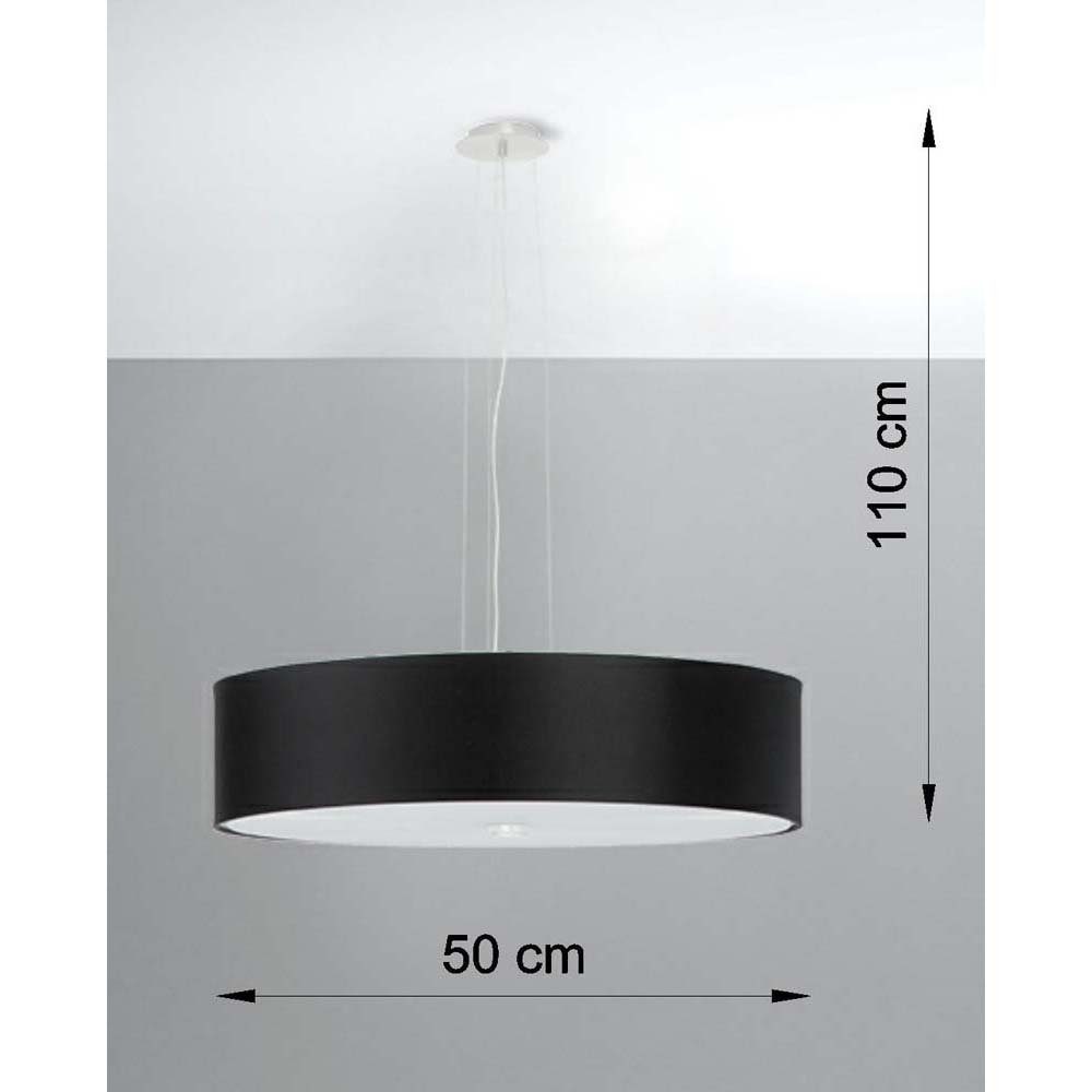 Leuchtmittel Weiß Stoff Pendelleuchte Schwarz etc-shop Hängeleuchte nicht Deckenleuchte inklusive, Hängeleuchte, Glas
