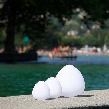 Licht-Trend Gartenleuchte Bruchfeste LED-Akkulampe Stone mit App-Steuerung Weiß