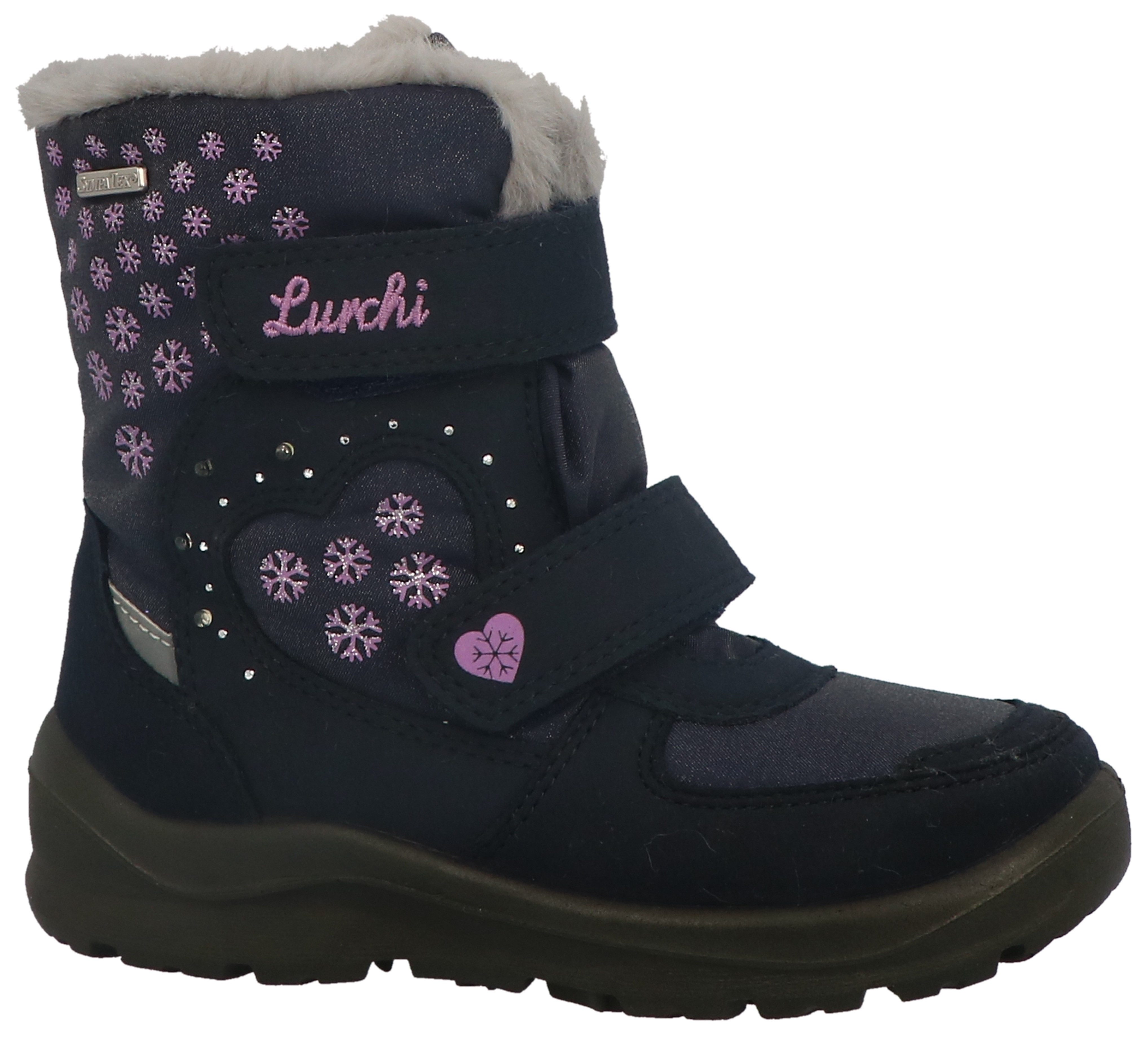 Lurchi Kimiko SYMPATEX, Blinkschuh Winterboots Boots mit Schneeflocken Print, Größenschablone zum Download