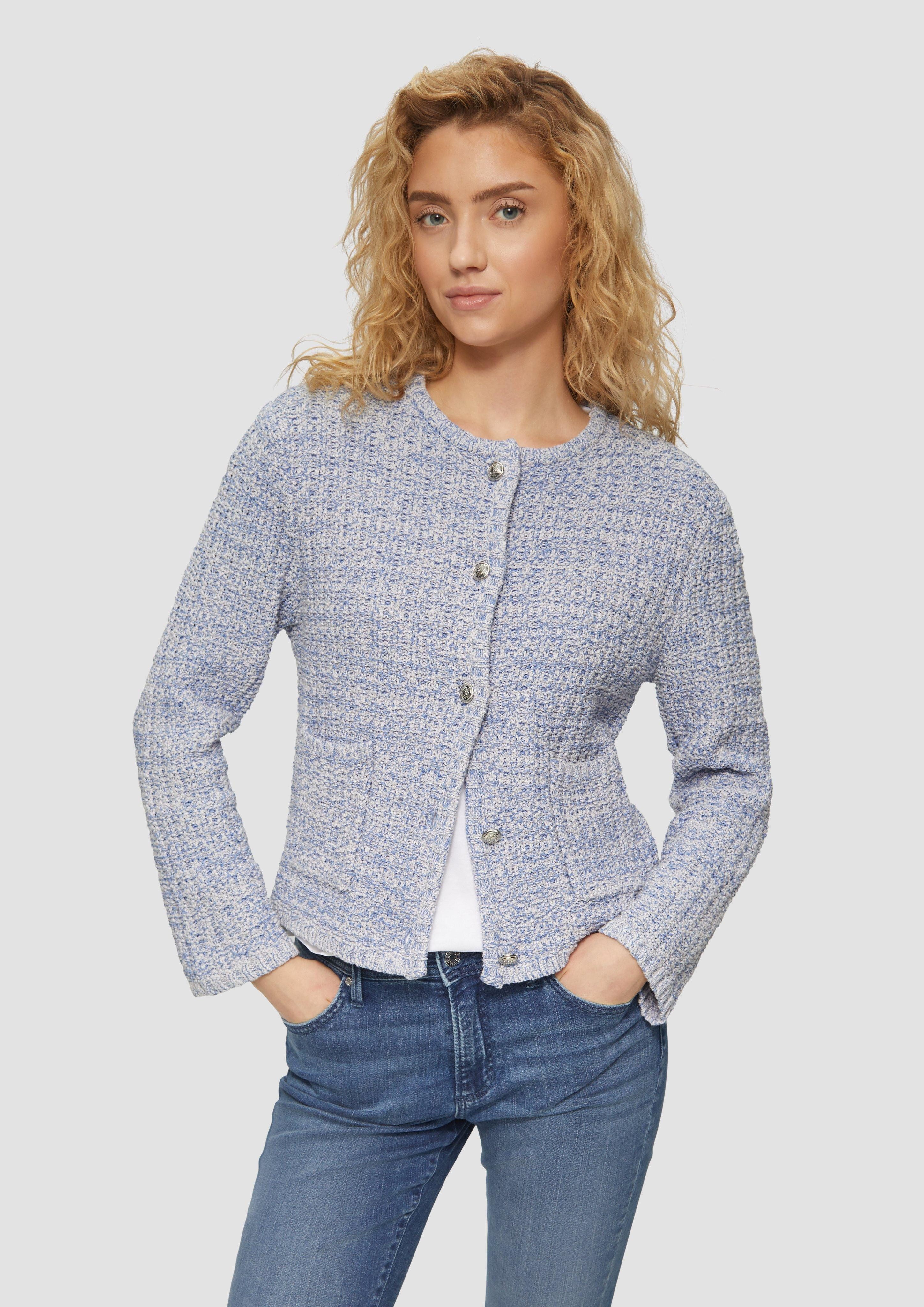 s.Oliver Strickjacke Strukturierte Strickjacke in Melange-Optik günstig online kaufen