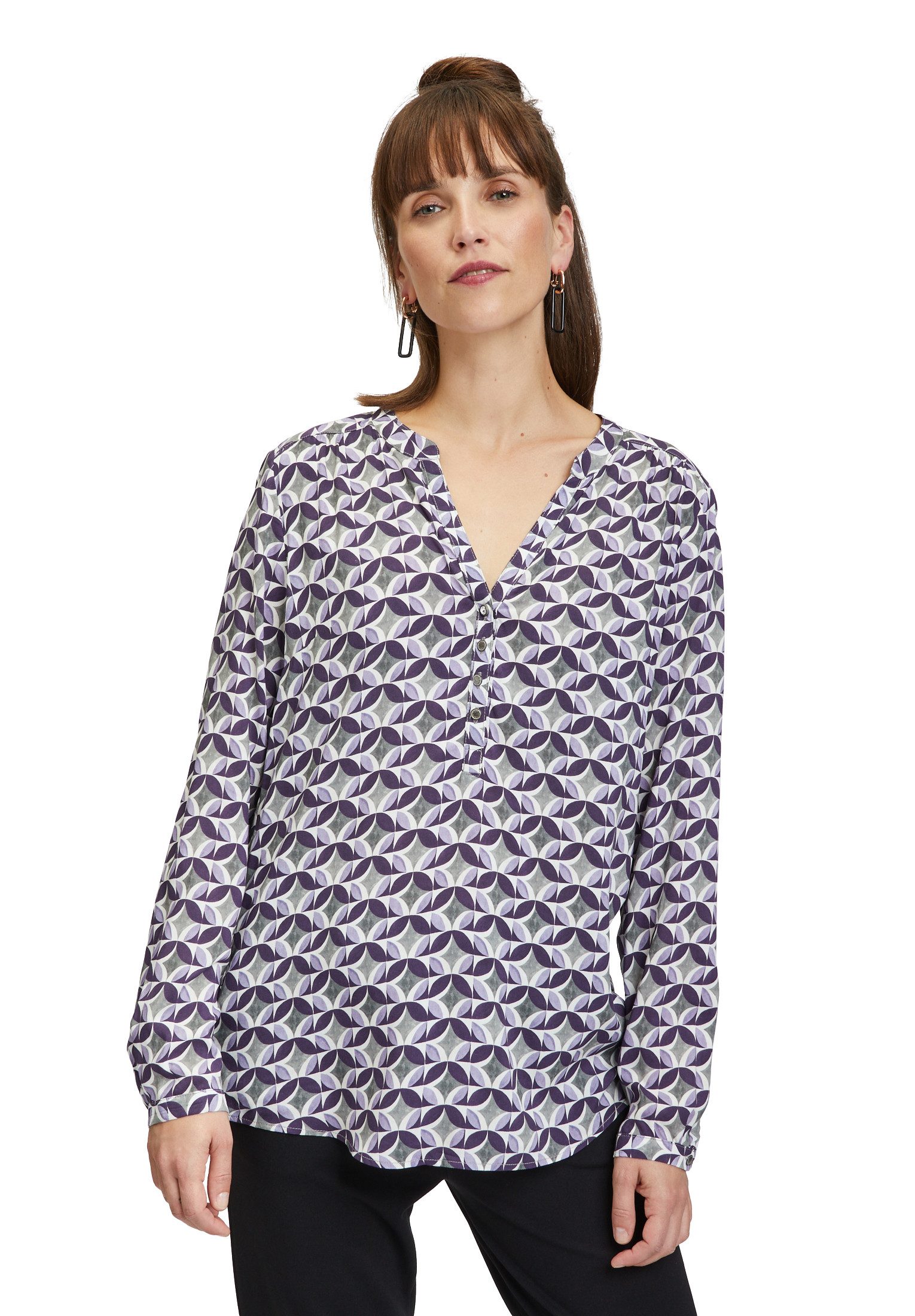 Cartoon Schlupfbluse Cartoon Casual-Bluse mit Muster