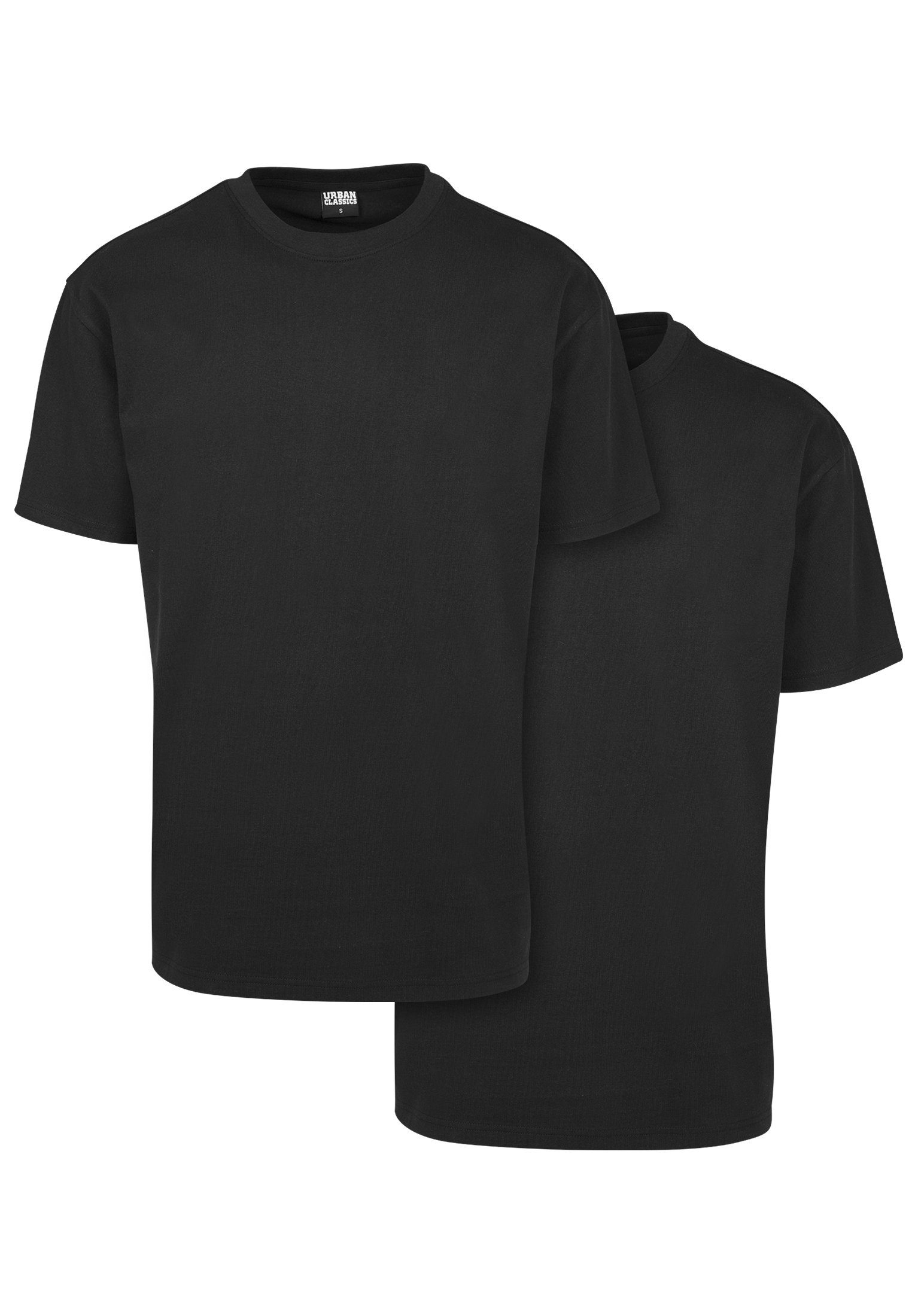 URBAN CLASSICS Kurzarmshirt Herren Heavy Oversized Tee 2-Pack (1-tlg) black black