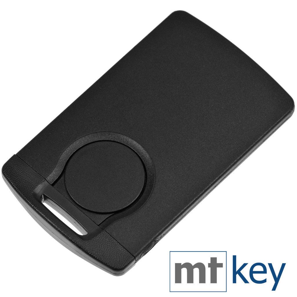mt-key Auto Schlüssel Karte 4 Tasten + Notschlüssel Rohling + VARTA CR2032 Knopfzelle, CR2032 (3 V), für Renault Clio Captur Laguna III Koleos Funk Fernbedienung