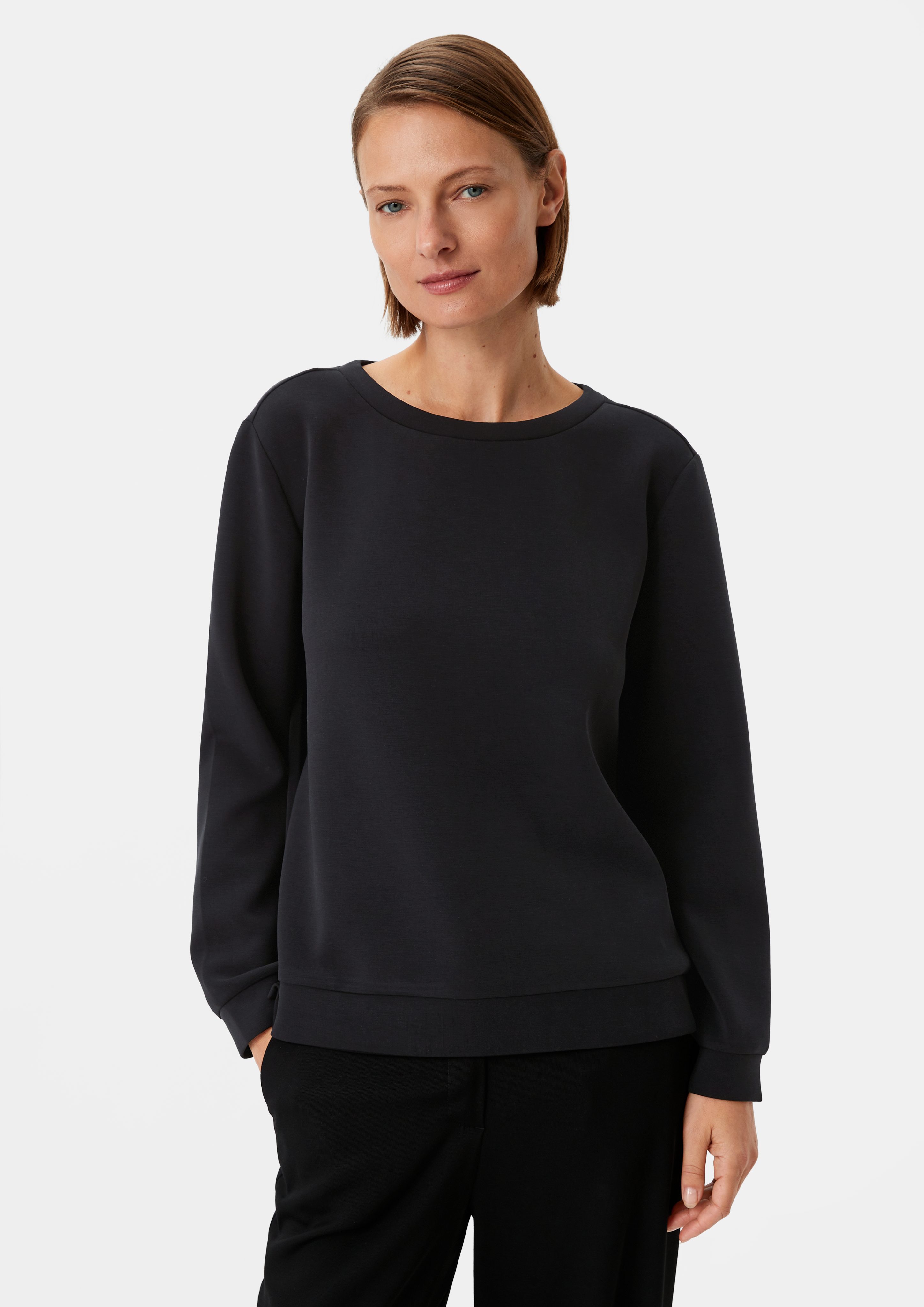 Comma Sweatshirt Sweatshirt aus Scuba schwarz