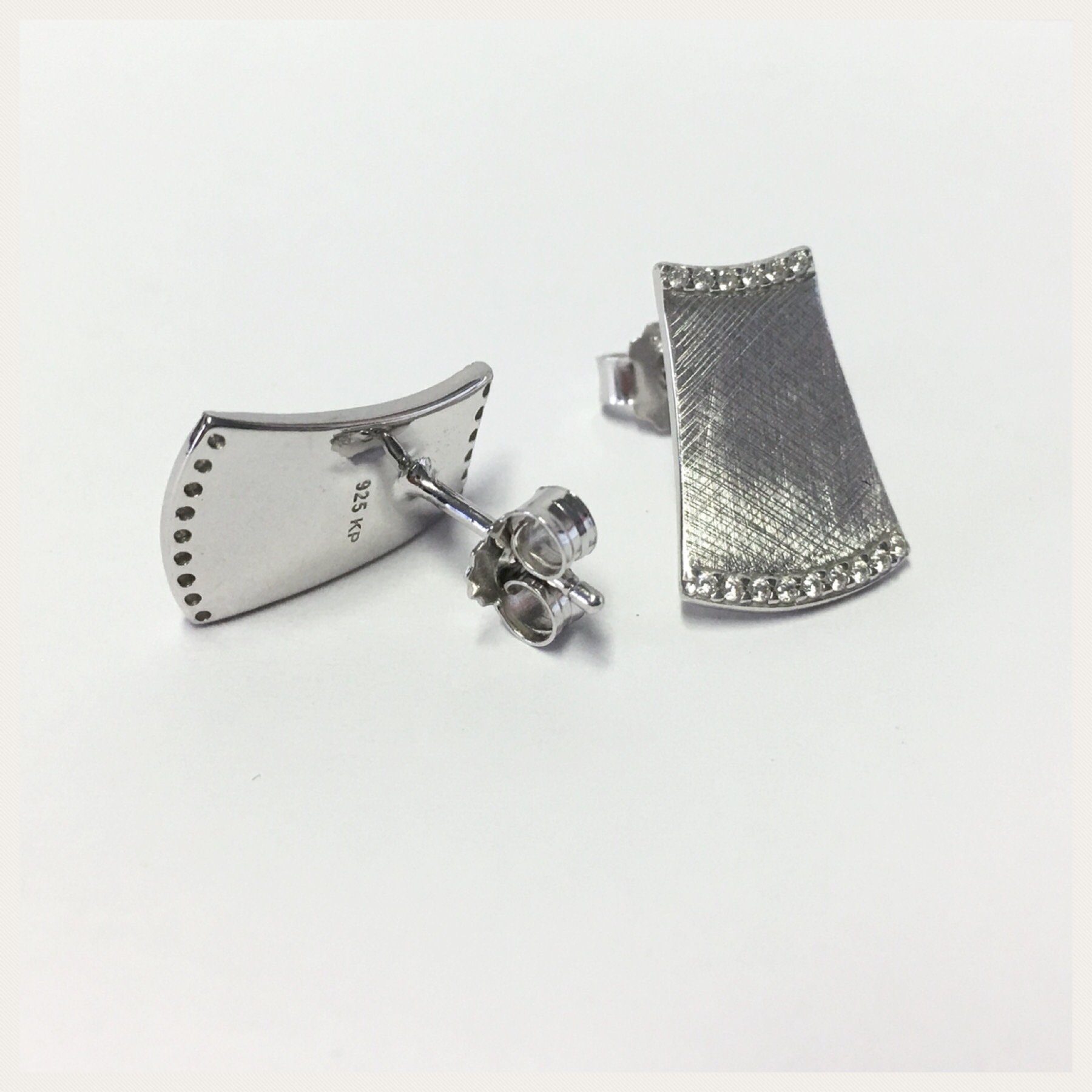 Edelschmiede925 Ohrstecker-Set Edelschmiede925 schlichte Ohrstecker 925 Silber rhod mit Zirkonia