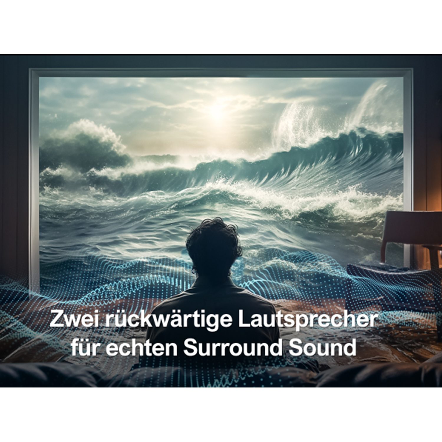 Ultimea Poseidon D50 Soundbar 5.1-Kanal-Surround-Sound (HDMI, 320 W, Mit Subwoofer und Rear-Lautsprechern, Surround und Bass Einstellbare)
