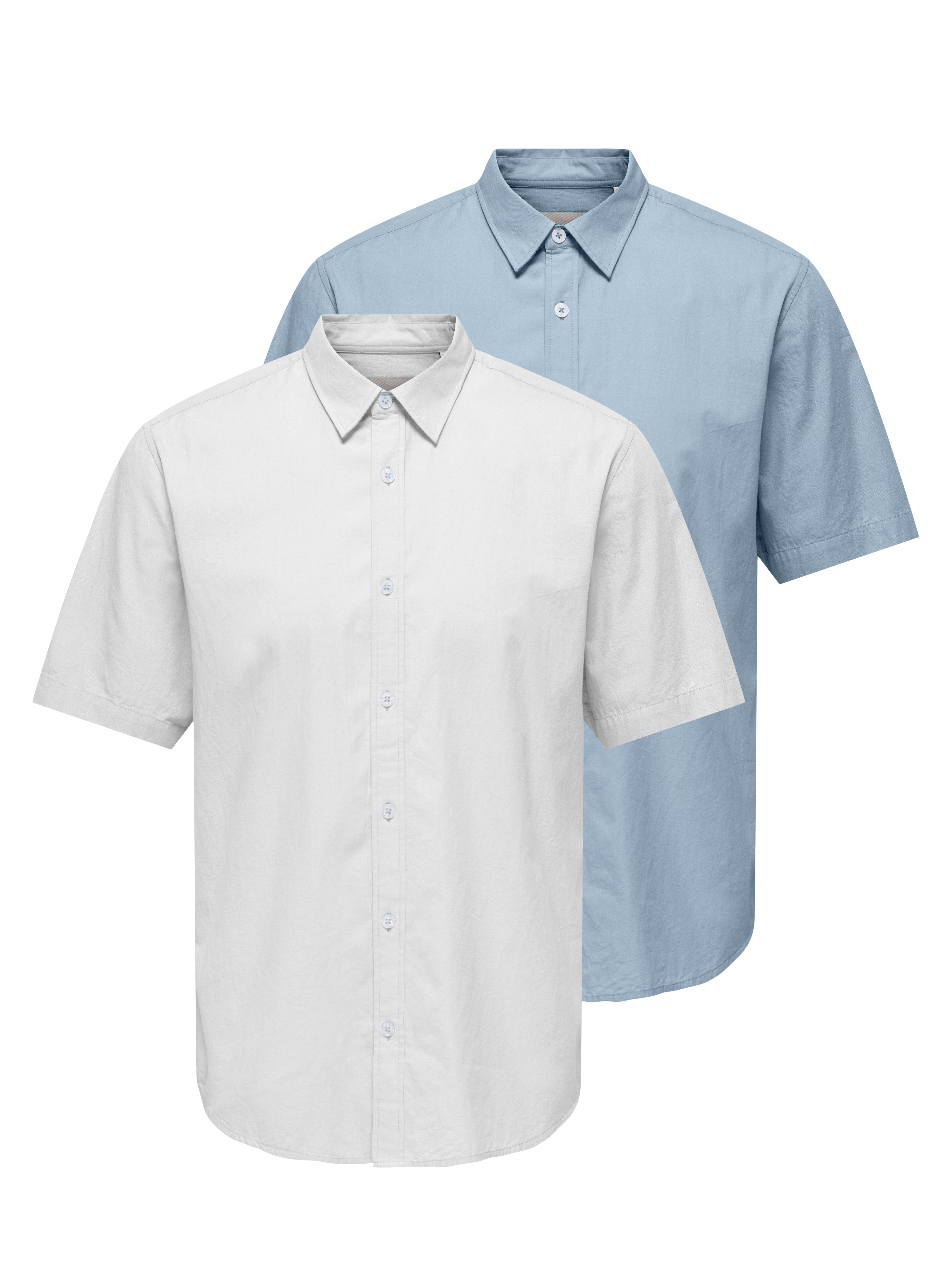 ONLY & SONS Kurzarmhemd ONSFLORIA LIFE SS POPLIN SHIRT 2-PKT OTL (Packung, günstig online kaufen