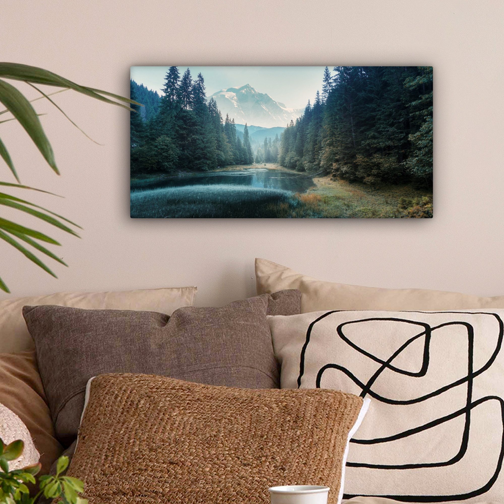 OneMillionCanvasses® Leinwandbild Panorama Wald - Gras günstig online kaufen
