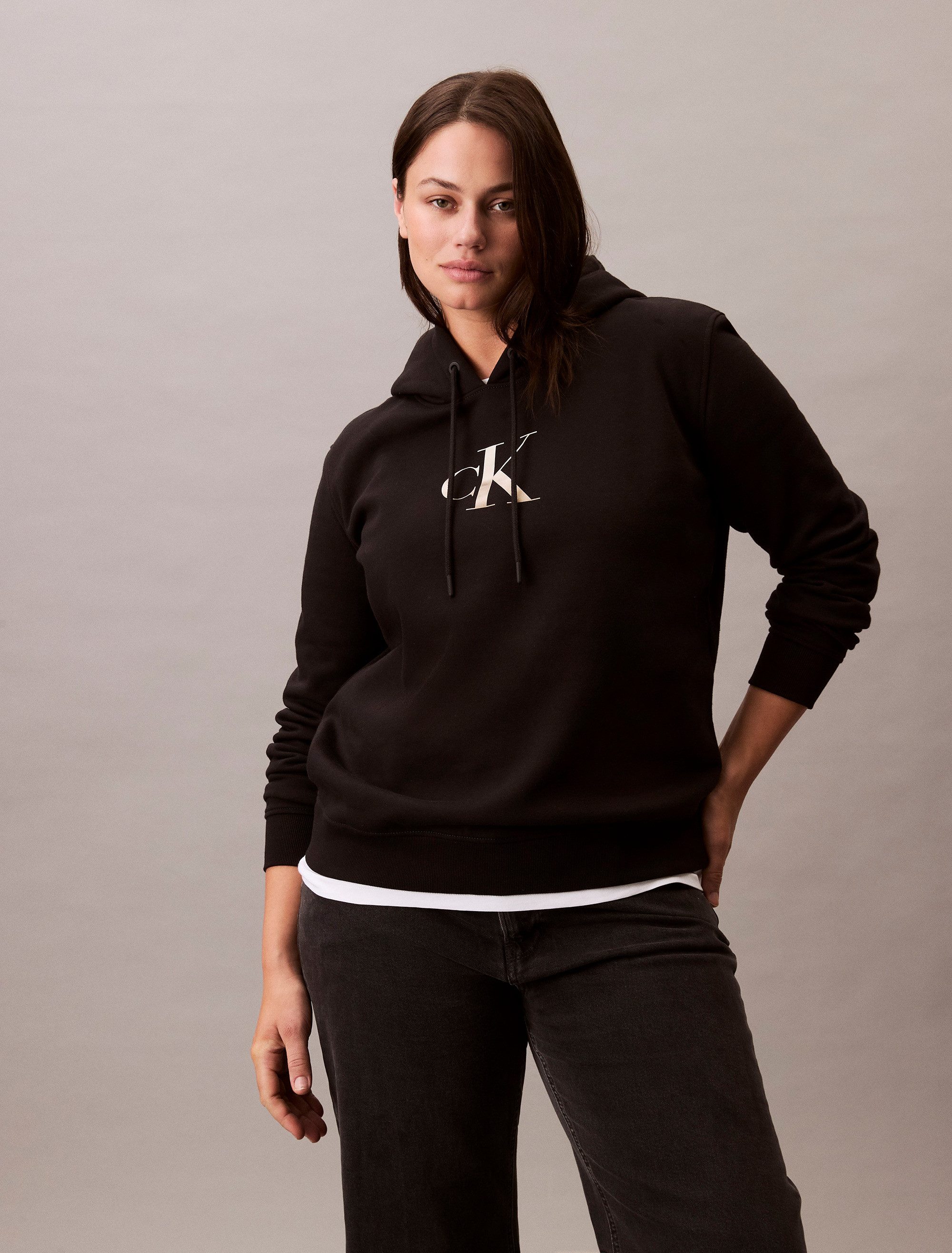 Calvin Klein Jeans Plus Kapuzensweatshirt PLUS günstig online kaufen