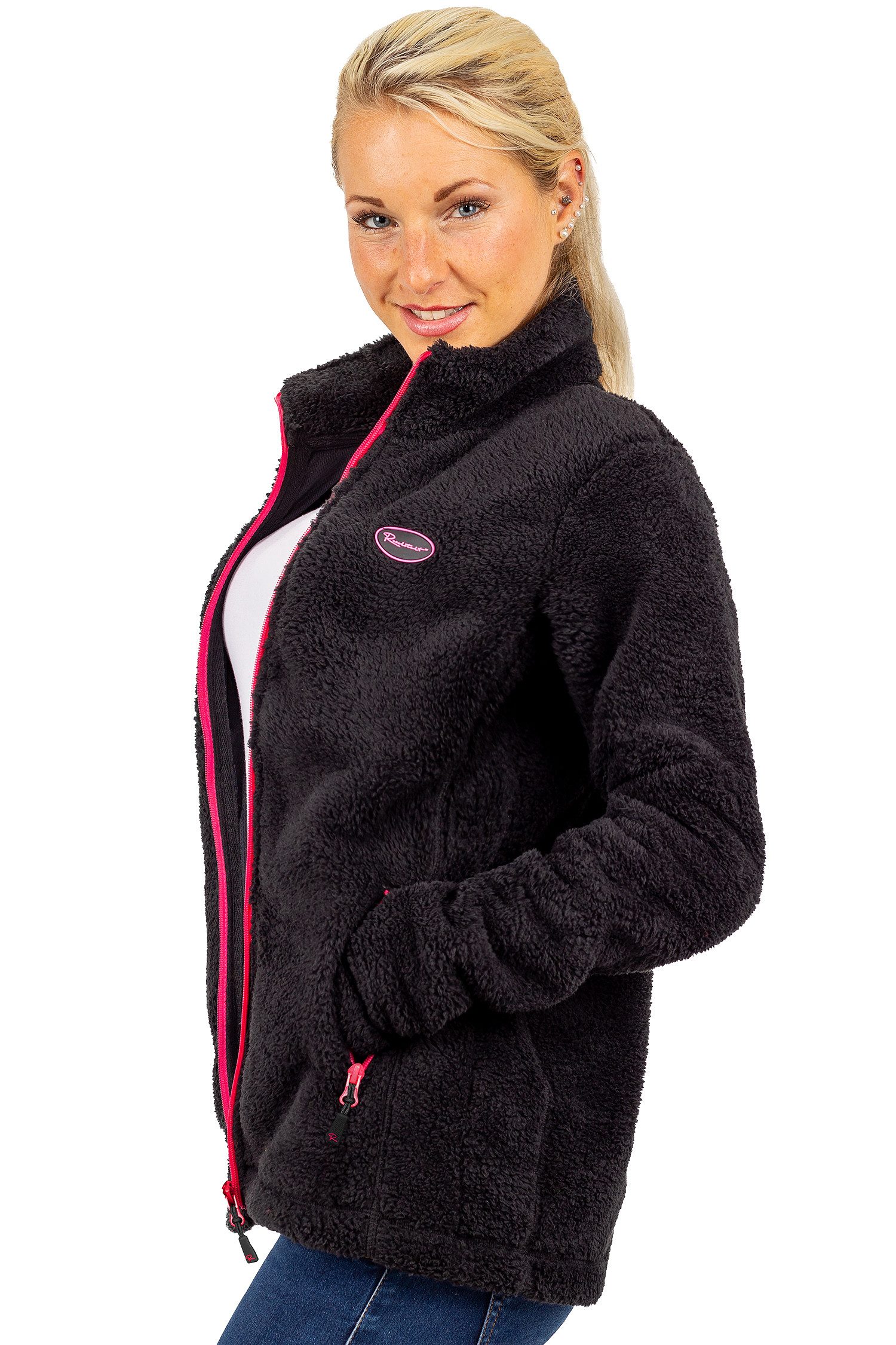 Reichstadt Fleecejacke Damen Fleecejacke 22RSW002 Extravagante Reißverschluss-Anhänger