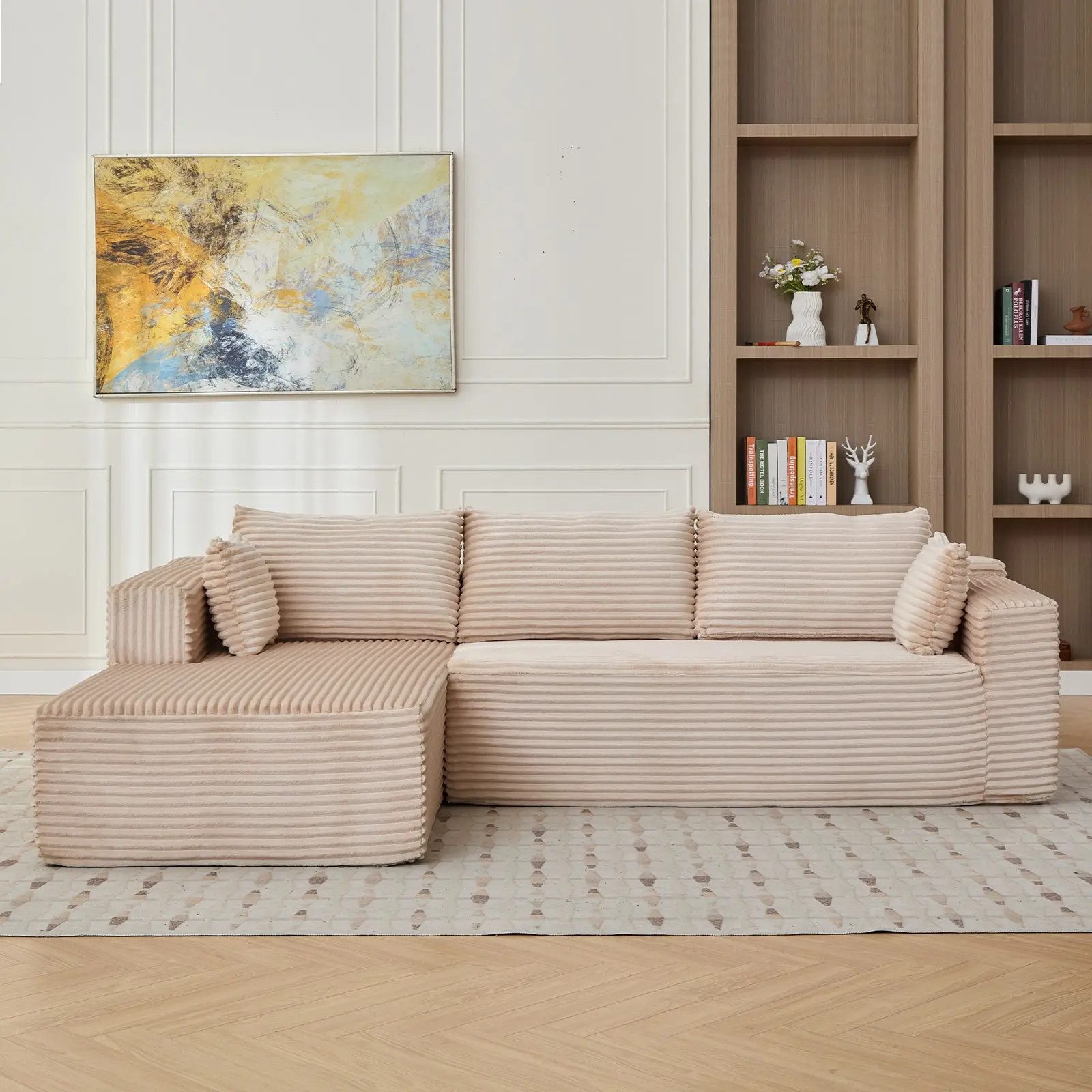 Nuchairsey Loungesofa Kompressionssofa L-Form, bodennah, modular & komfortabel, 1 Teile, Minimalistisches Sofa für Wohnzimmer & Schlafzimmer, atmungsaktiv