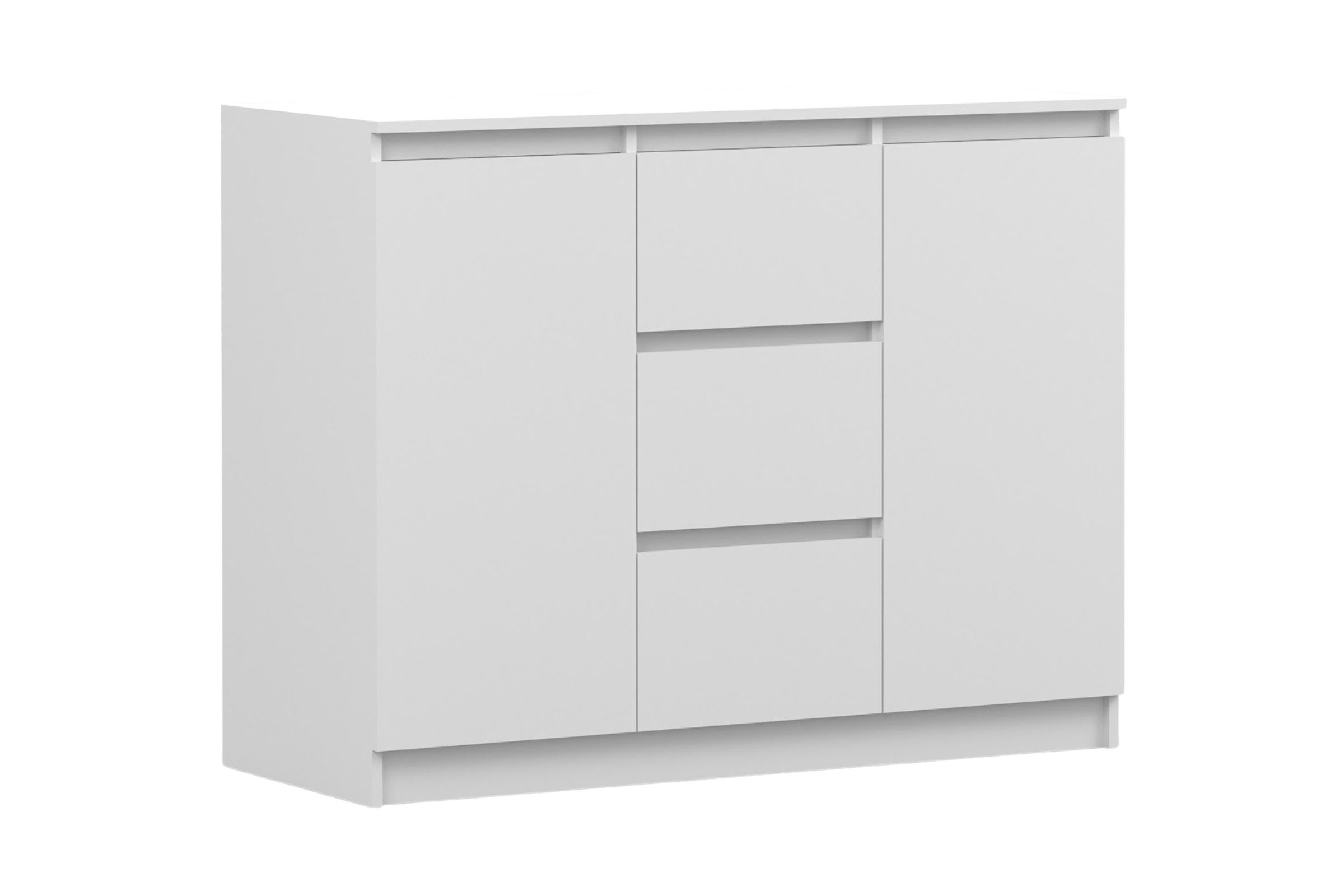 Deine Möbel 24 Kommode SIMO 04, weiß / kaschmir, 120 cm, 2 Türen, 3 Schubladen (Set, 1 St., modernes, zeitloses Design, robuste Verarbeitung, SIMO - Kollektion), ideal für Schlafzimmer, Flur, Kinderzimmer oder Jugendzimmer.