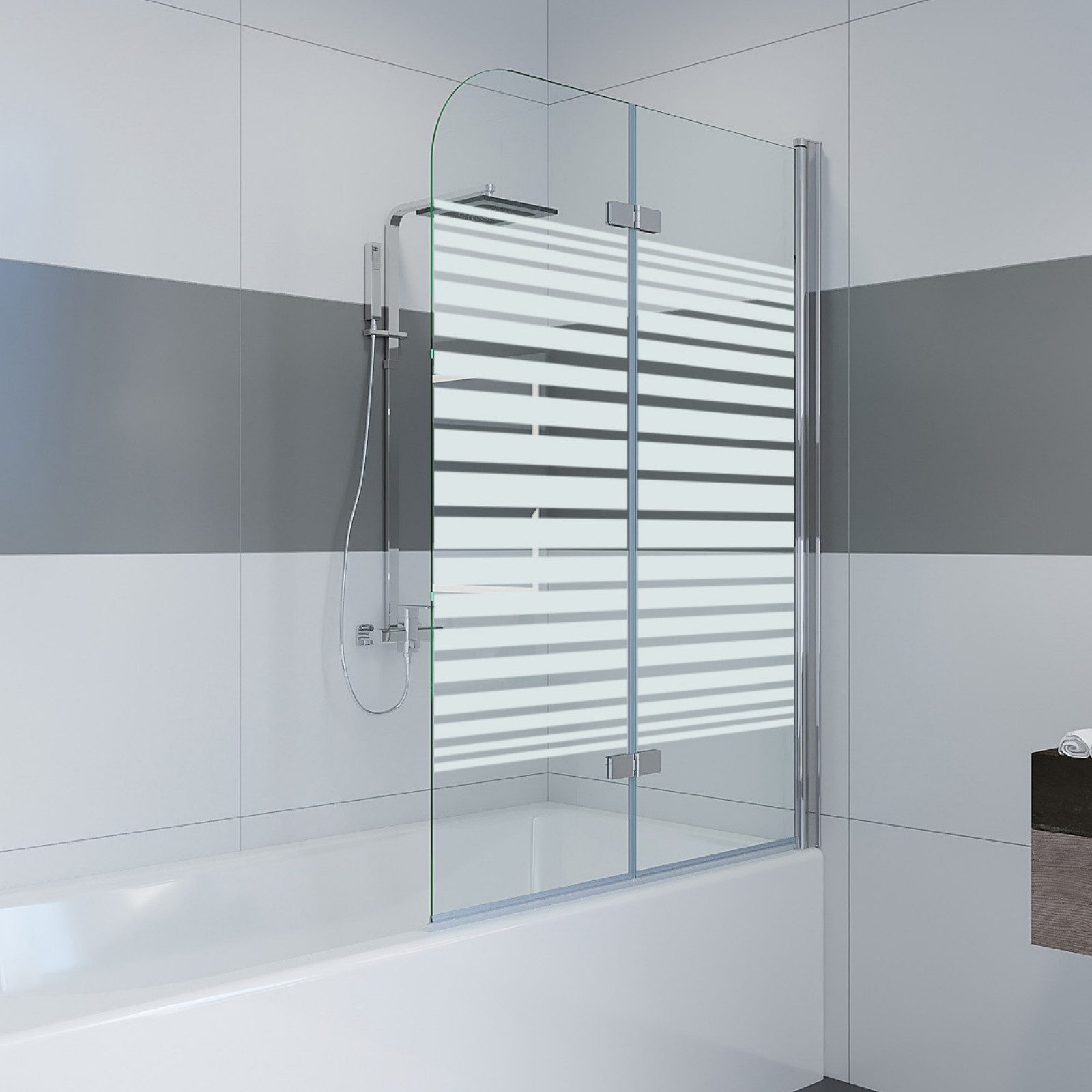 IMPTS Badewannenaufsatz Duschwand für Badewanne Badewannenfaltwand günstig online kaufen