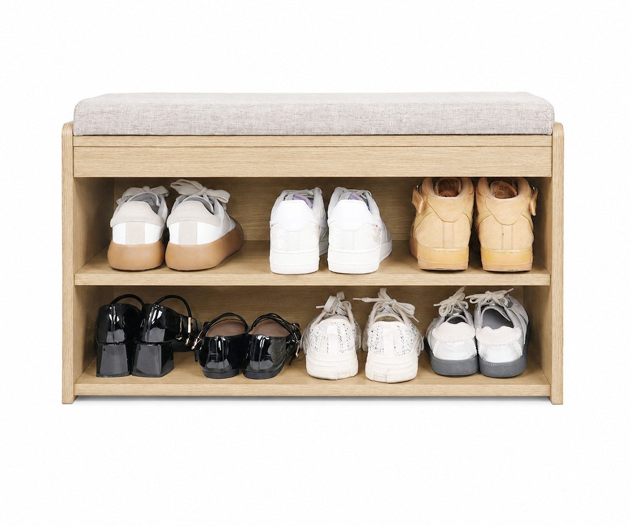 Zedelmaier Sitzbank mit Sitzbank Schuhregal mit Sitzbank 76 x 30 x 45 cm – Bild 4 von 4