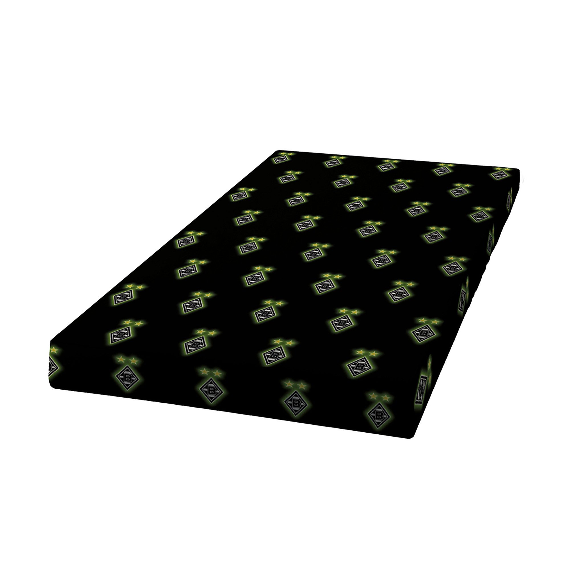 BERONAGE Spannbettlaken Borussia Mönchengladbach Spannbettlaken Schwarz 90/100 x 190/200 cm, 100% Baumwolle, Gummizug: ja, (1 Stück), Die Fohlen Elf