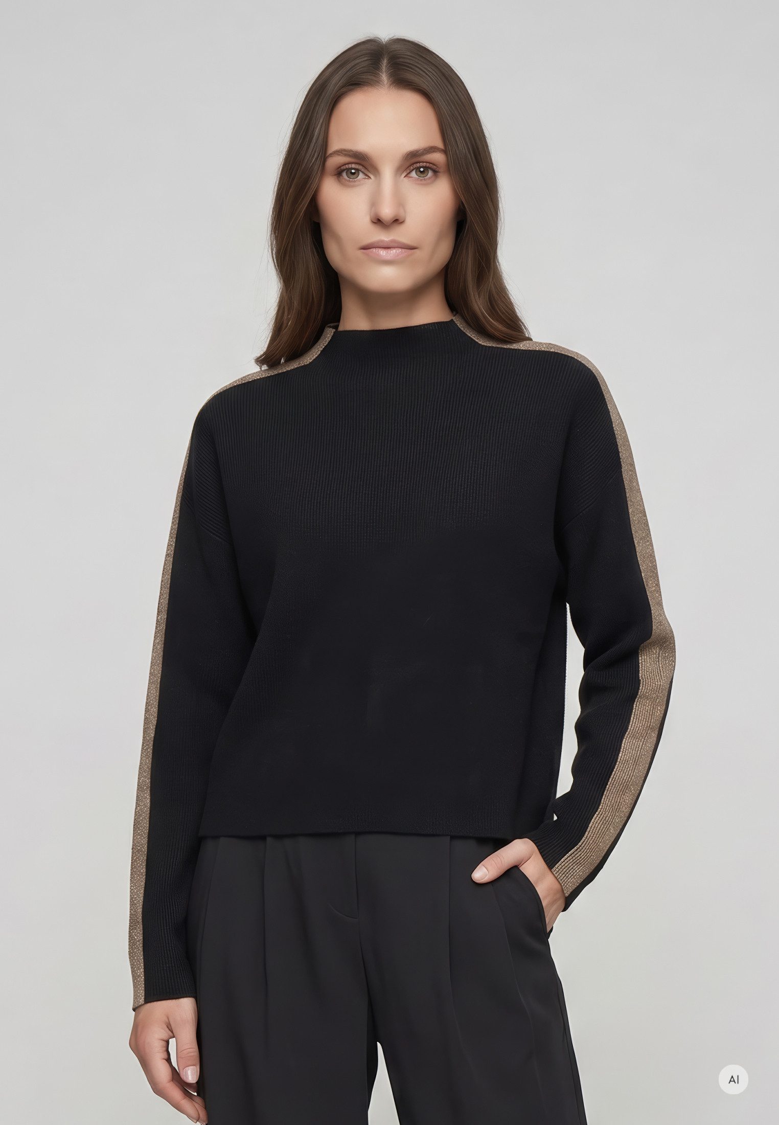 MARC AUREL Strickpullover mit Kontraststreifen