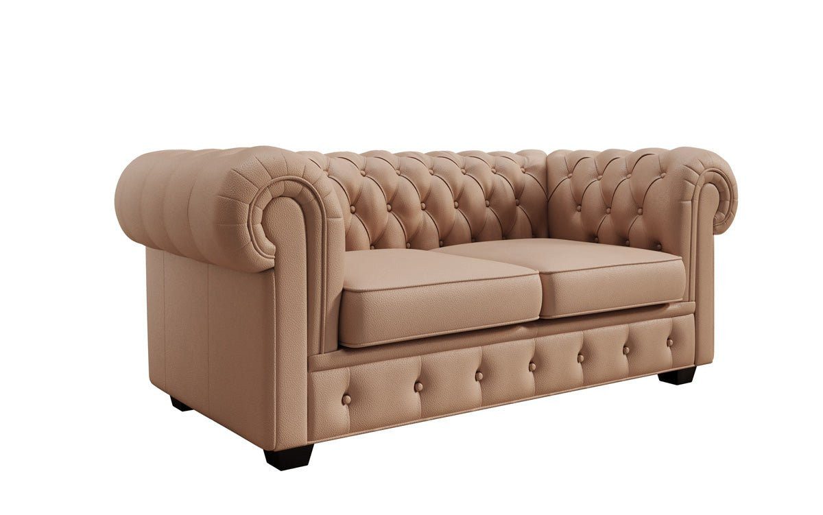 Luxusbetten24 Sofa Chesterfield 2 Sitzer Sofa Royal, in Echtleder