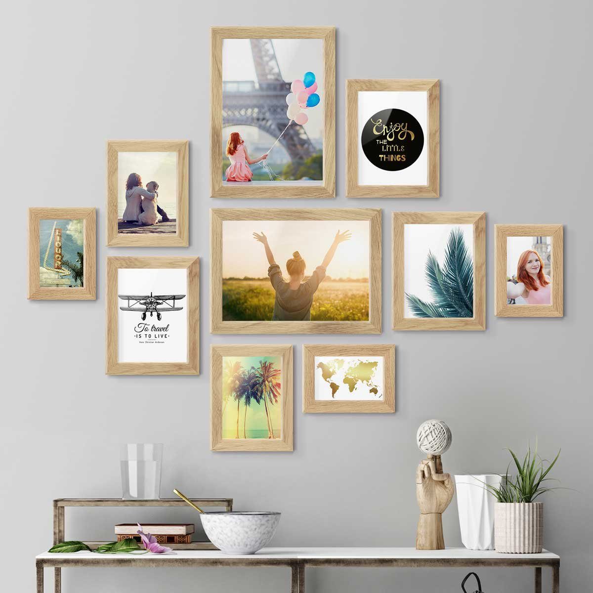 PHOTOLINI Bilderrahmen 10er Set breite Rahmen günstig online kaufen
