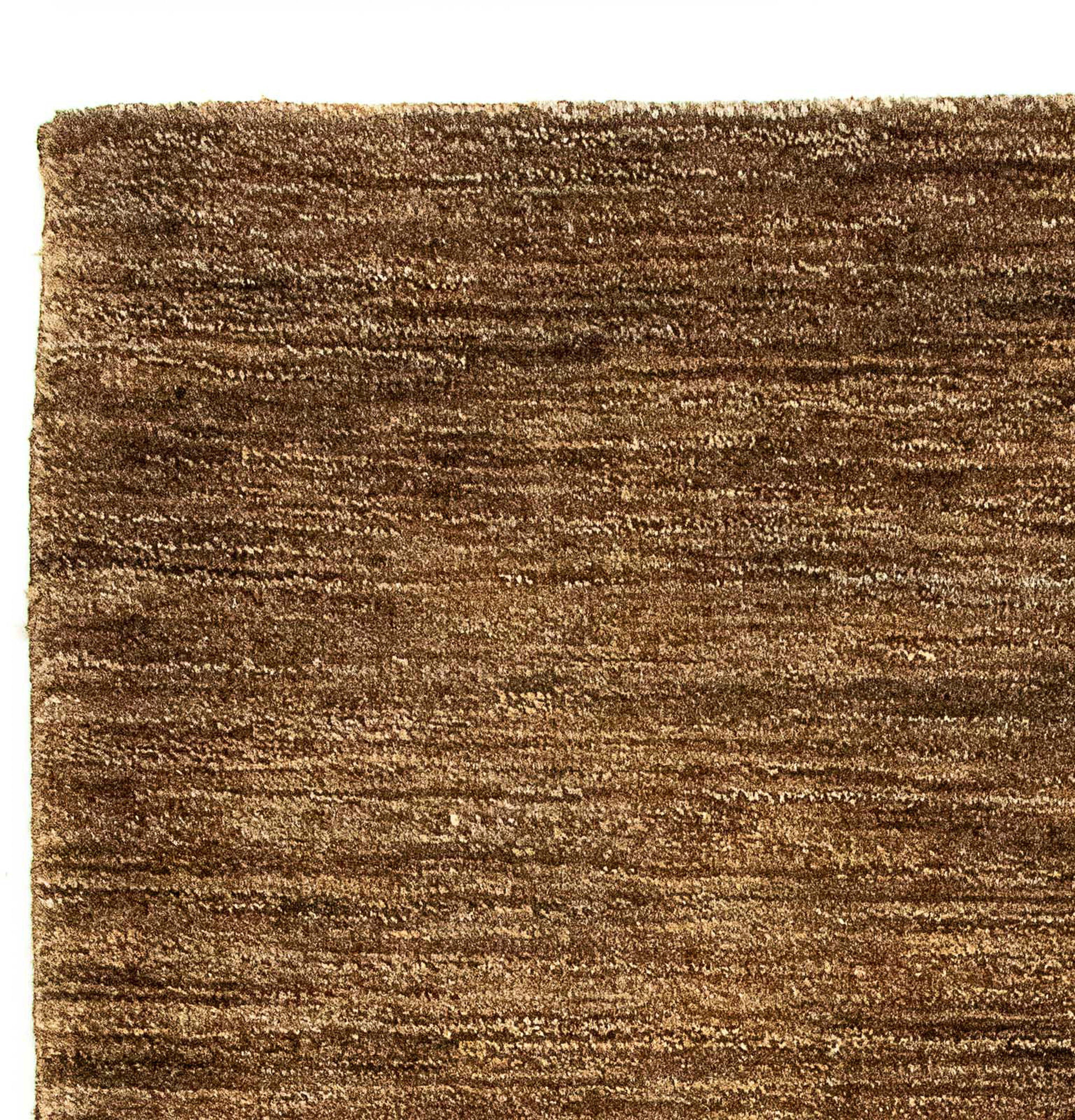 cm Wohnzimmer, - morgenland, Einzelstück 18 x Höhe: Wollteppich - 66 mm, rechteckig, mit - dunkelbraun, Gabbeh Handgeknüpft, 92 Indus Zertifikat